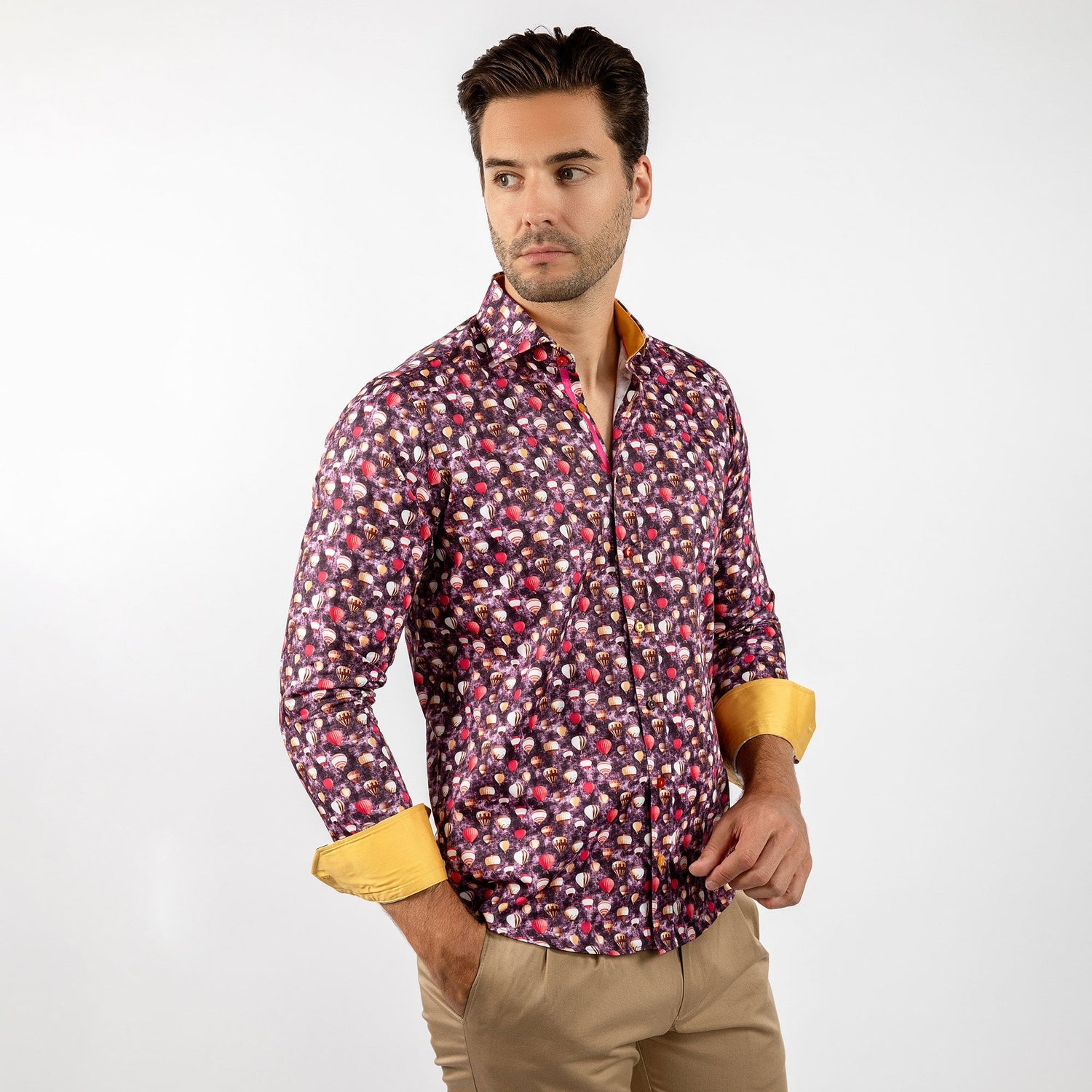 CAPPADOCIA FLOATING HOT AIR BALLOONS PRINT SHIRT - Premium Men's Patterned Shirt by Claudio Lugli | Bold Design, Tailored Fit, Best Printed Shirts