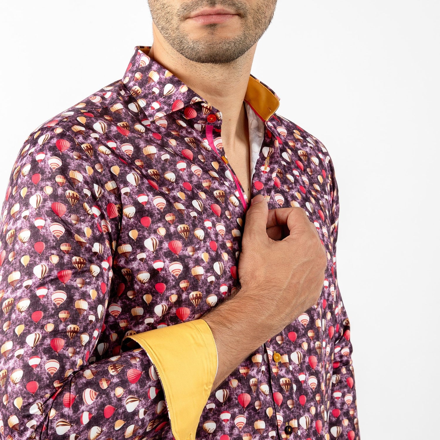 CAPPADOCIA FLOATING HOT AIR BALLOONS PRINT SHIRT - Premium Men's Patterned Shirt by Claudio Lugli | Bold Design, Tailored Fit, Best Printed Shirts