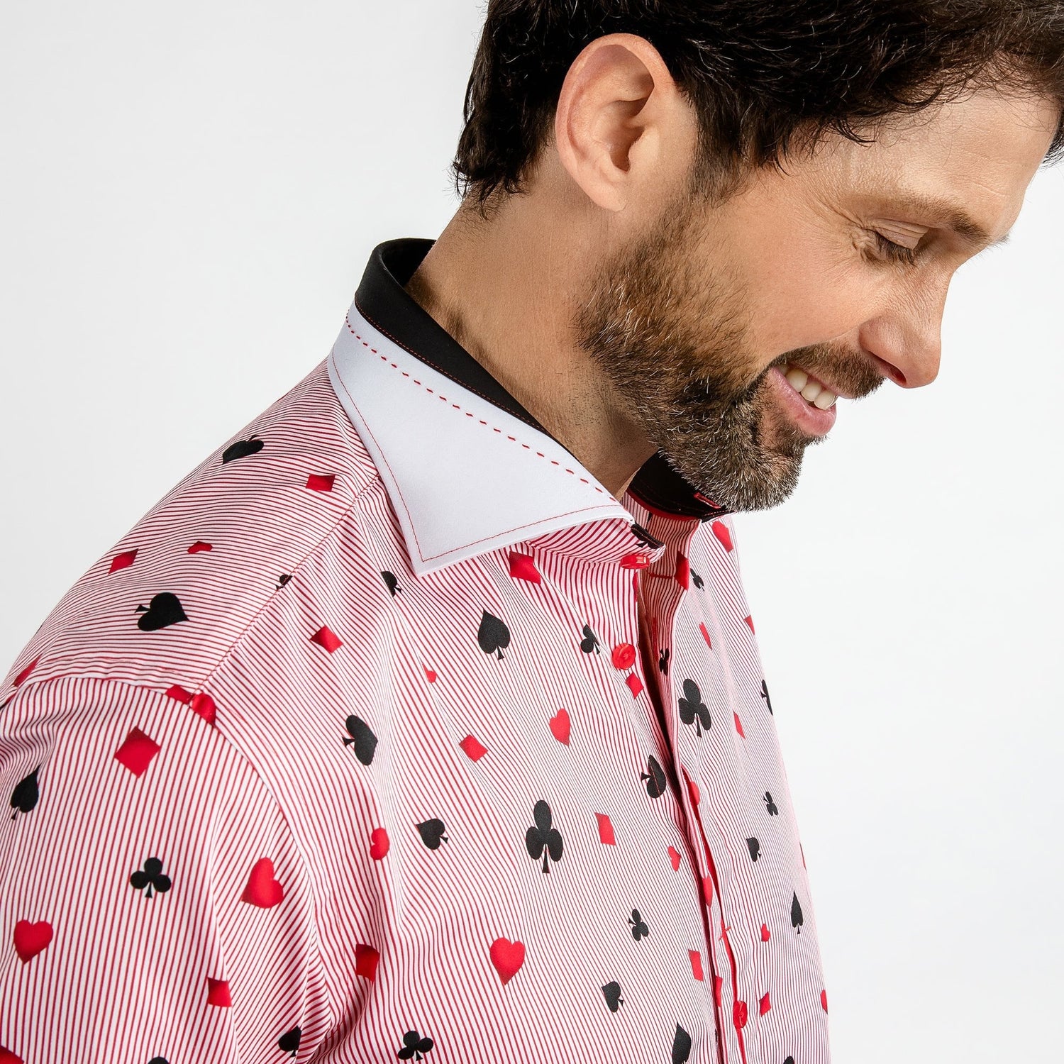 CARD SYMBOLS PRINT SHIRT – Premium Men's Patterned Shirt by Claudio Lugli | Bold Design, Tailored Fit, Best Printed Shirts