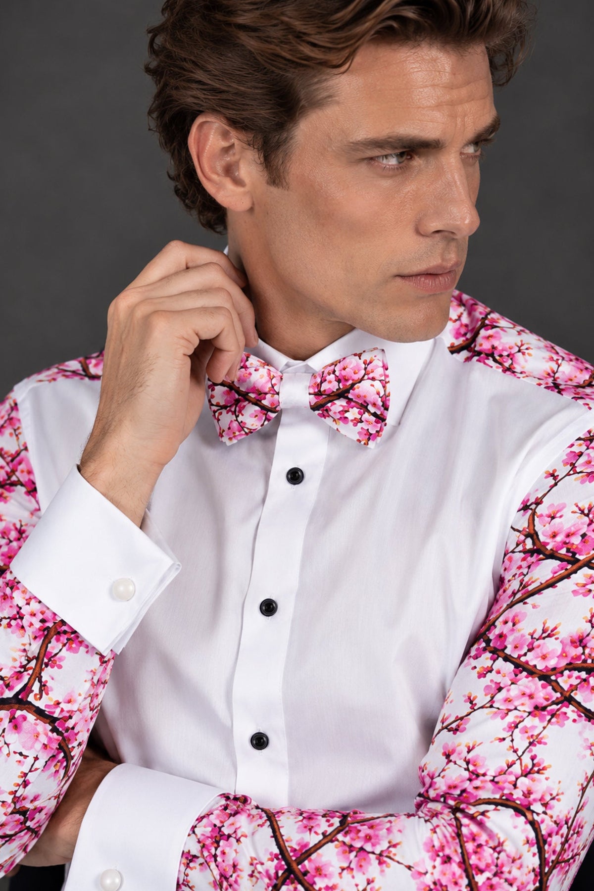 Cherry Blossom Tuxedo Shirt - Claudio Lugli Shirts