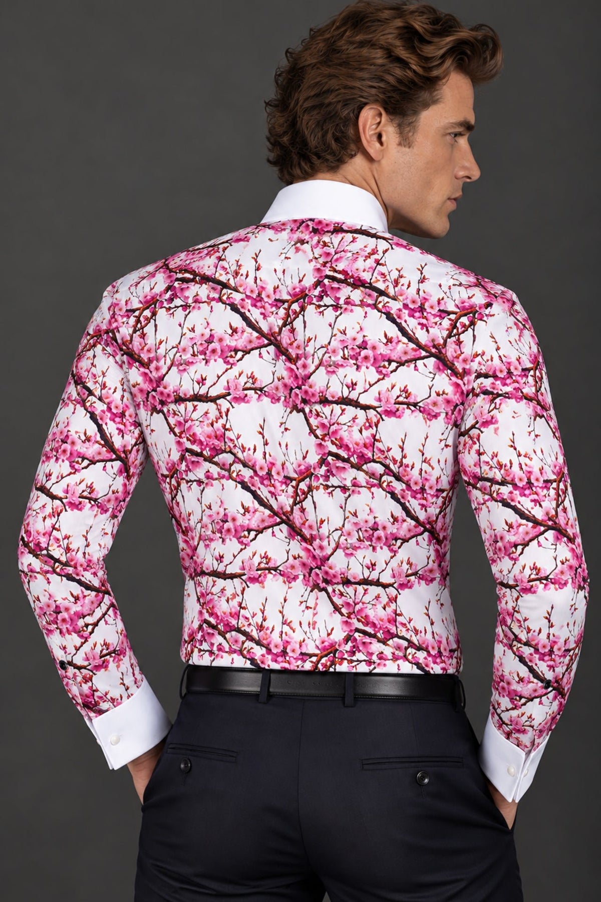 Cherry Blossom Tuxedo Shirt - Claudio Lugli Shirts