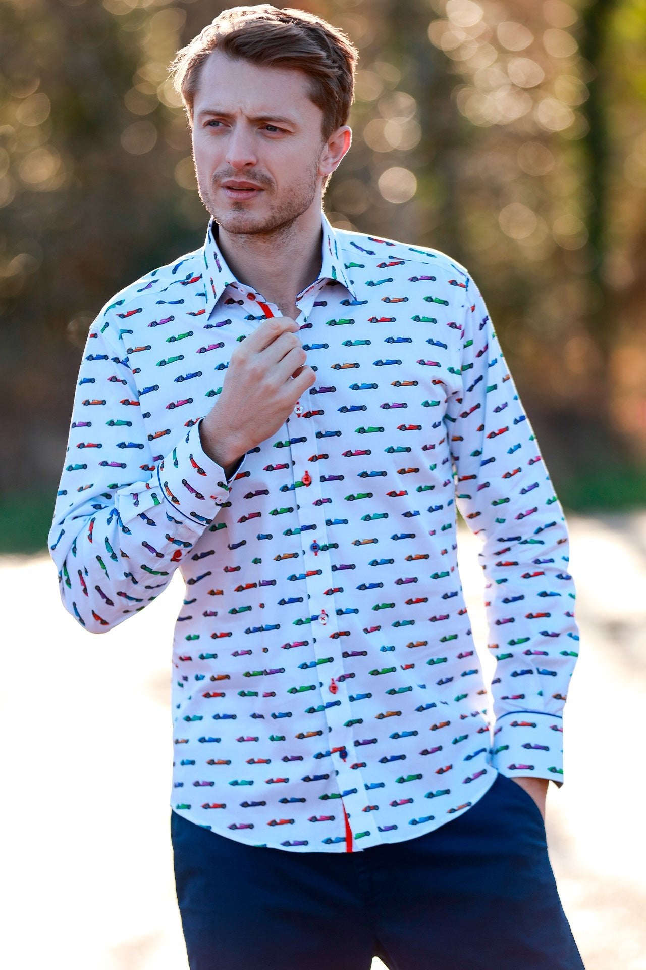 VINTAGE GRAND PRIX SHIRT - Premium Men's Patterned Shirt by Claudio Lugli | Bold Design, Tailored Fit, Best Printed Shirts