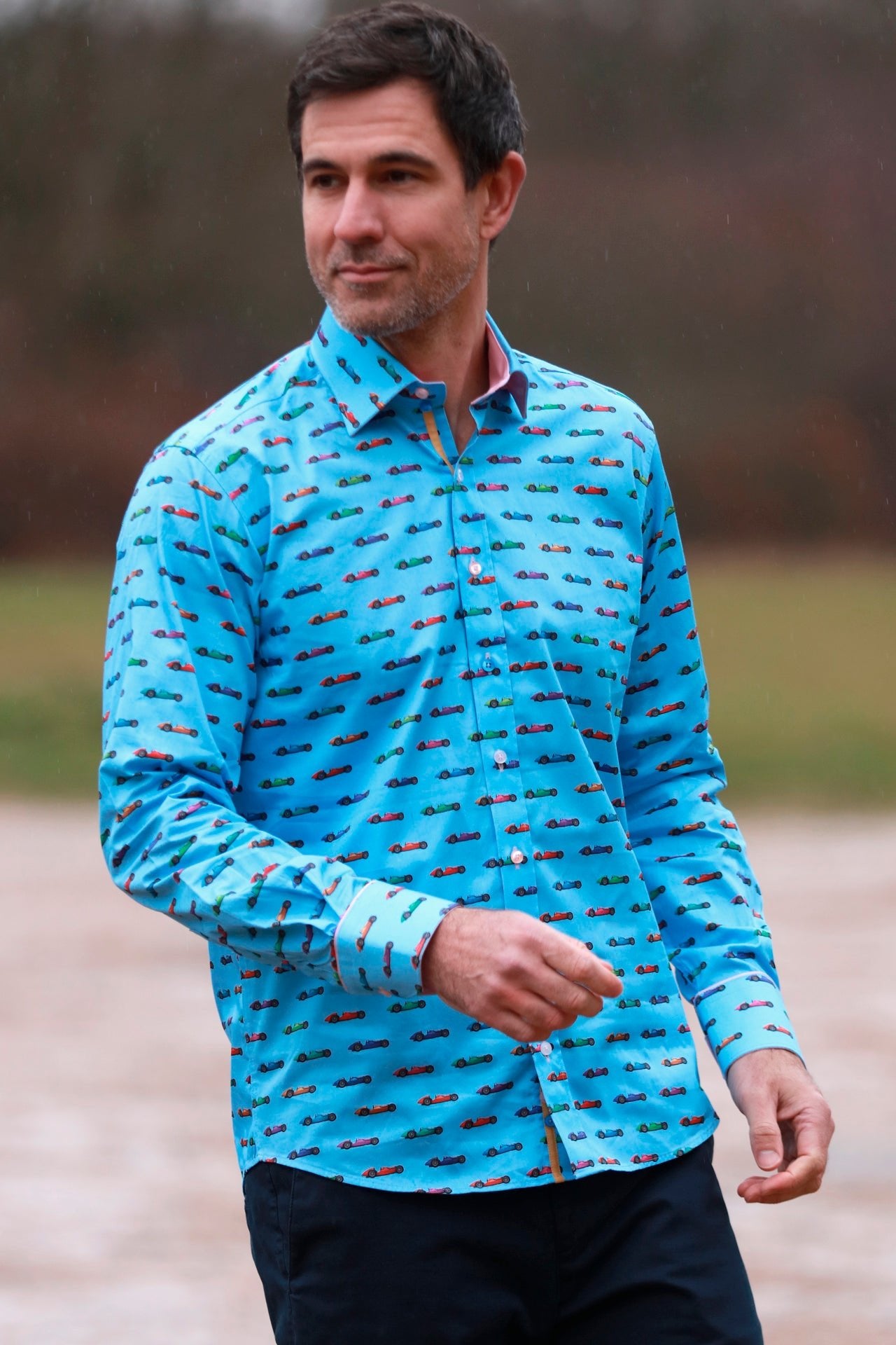 VINTAGE GRAND PRIX SHIRT - Premium Men's Patterned Shirt by Claudio Lugli | Bold Design, Tailored Fit, Best Printed Shirts