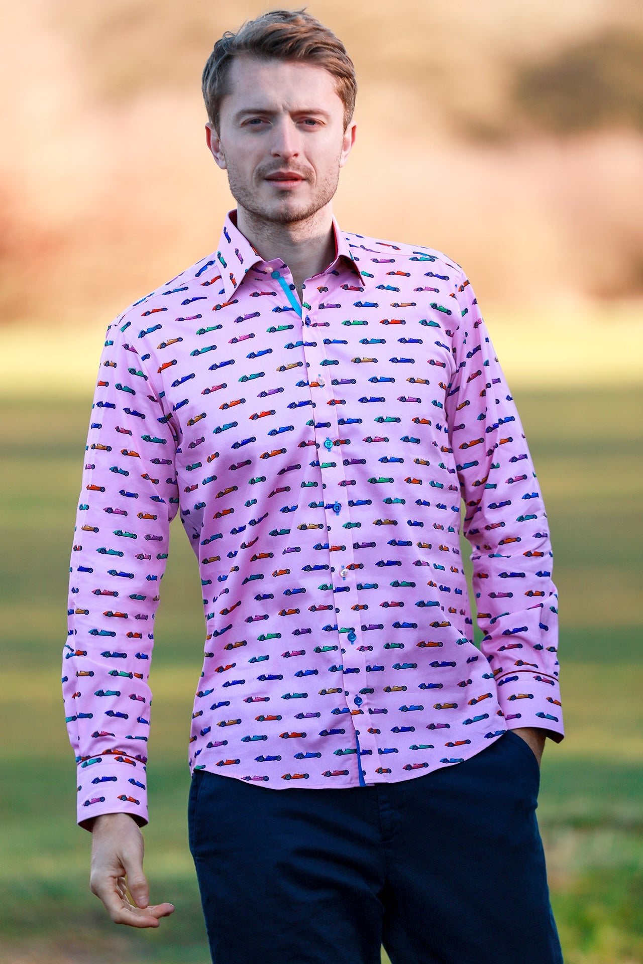 VINTAGE GRAND PRIX SHIRT - Premium Men's Patterned Shirt by Claudio Lugli | Bold Design, Tailored Fit, Best Printed Shirts