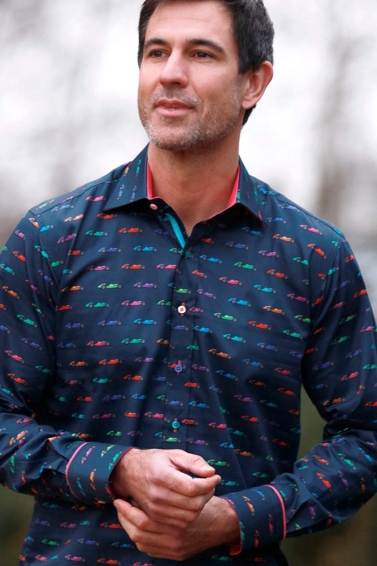 VINTAGE GRAND PRIX SHIRT - Premium Men's Patterned Shirt by Claudio Lugli | Bold Design, Tailored Fit, Best Printed Shirts