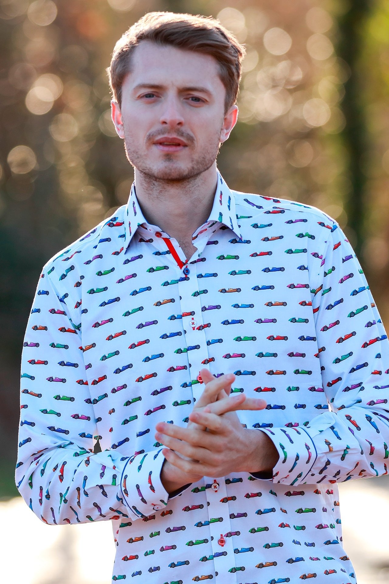 VINTAGE GRAND PRIX SHIRT - Premium Men's Patterned Shirt by Claudio Lugli | Bold Design, Tailored Fit, Best Printed Shirts