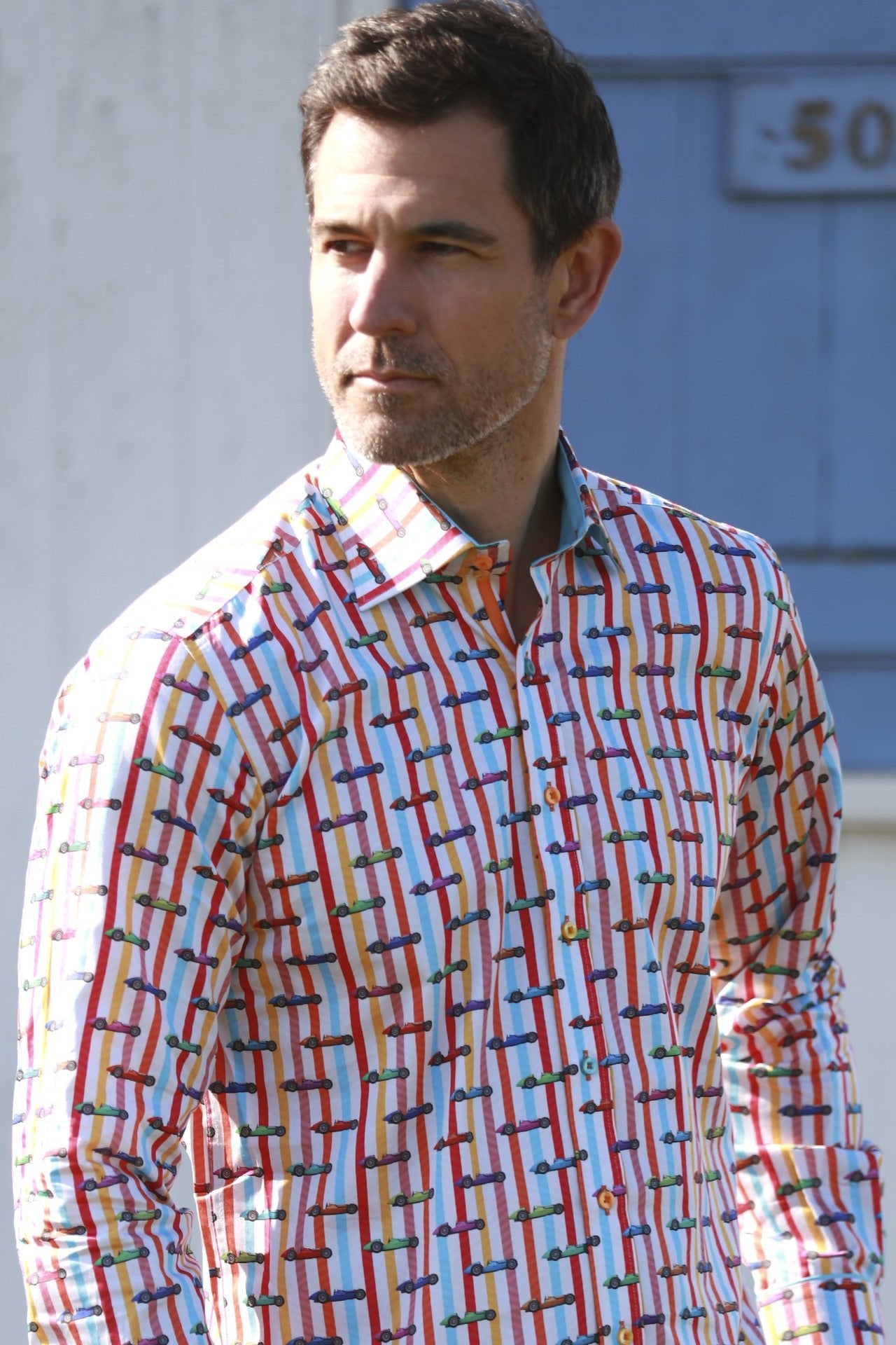 VINTAGE GRAND PRIX SHIRT - Premium Men's Patterned Shirt by Claudio Lugli | Bold Design, Tailored Fit, Best Printed Shirts