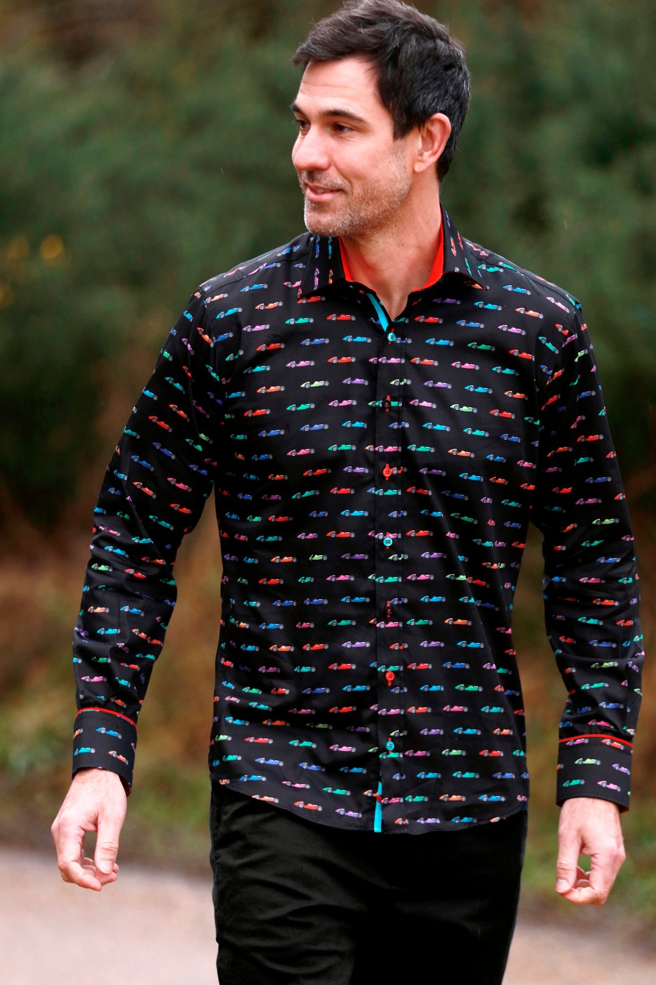 VINTAGE GRAND PRIX SHIRT - Premium Men's Patterned Shirt by Claudio Lugli | Bold Design, Tailored Fit, Best Printed Shirts