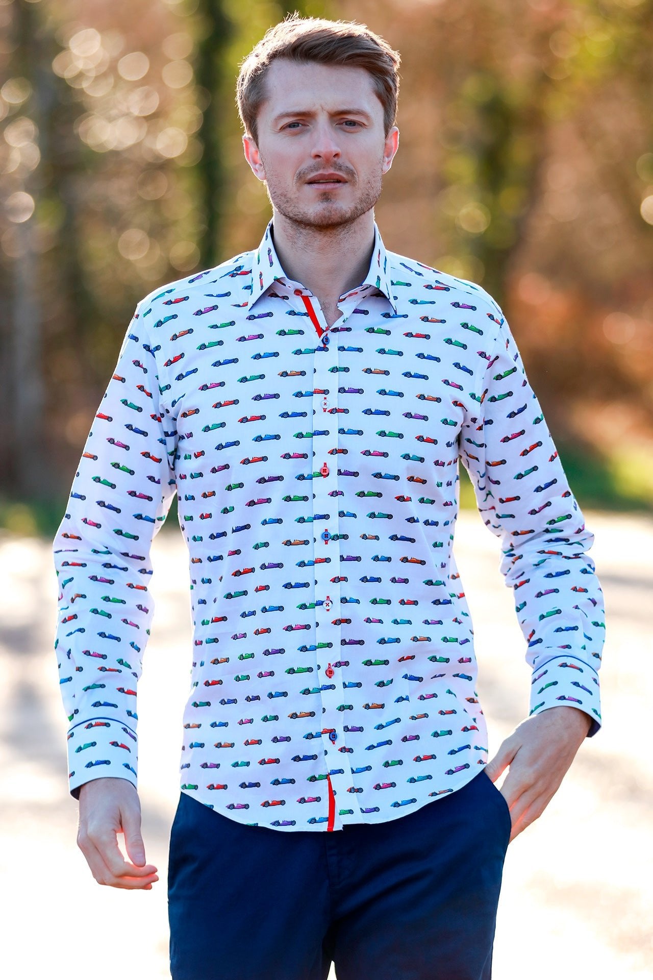 VINTAGE GRAND PRIX SHIRT - Premium Men's Patterned Shirt by Claudio Lugli | Bold Design, Tailored Fit, Best Printed Shirts