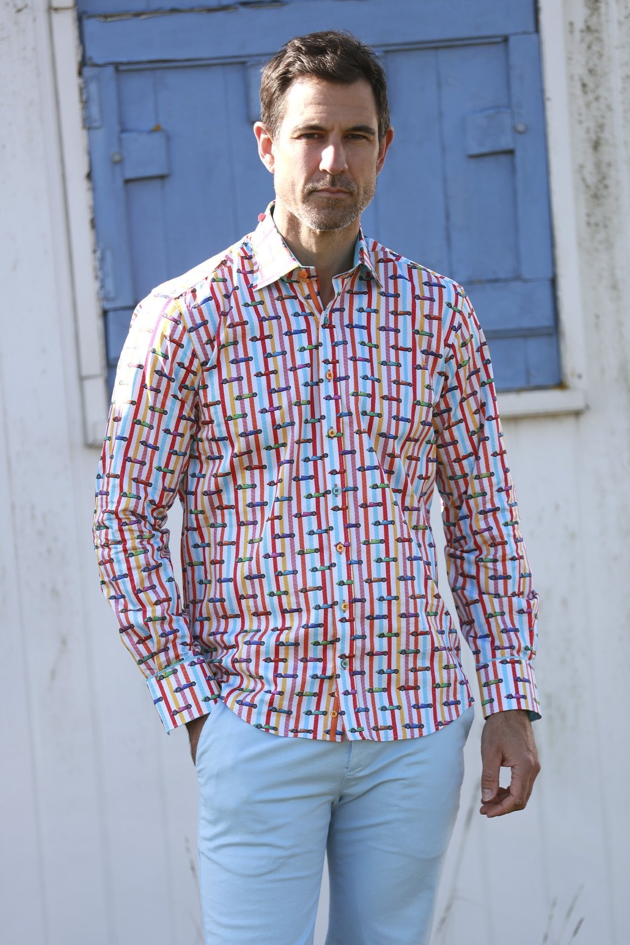 VINTAGE GRAND PRIX SHIRT - Premium Men's Patterned Shirt by Claudio Lugli | Bold Design, Tailored Fit, Best Printed Shirts