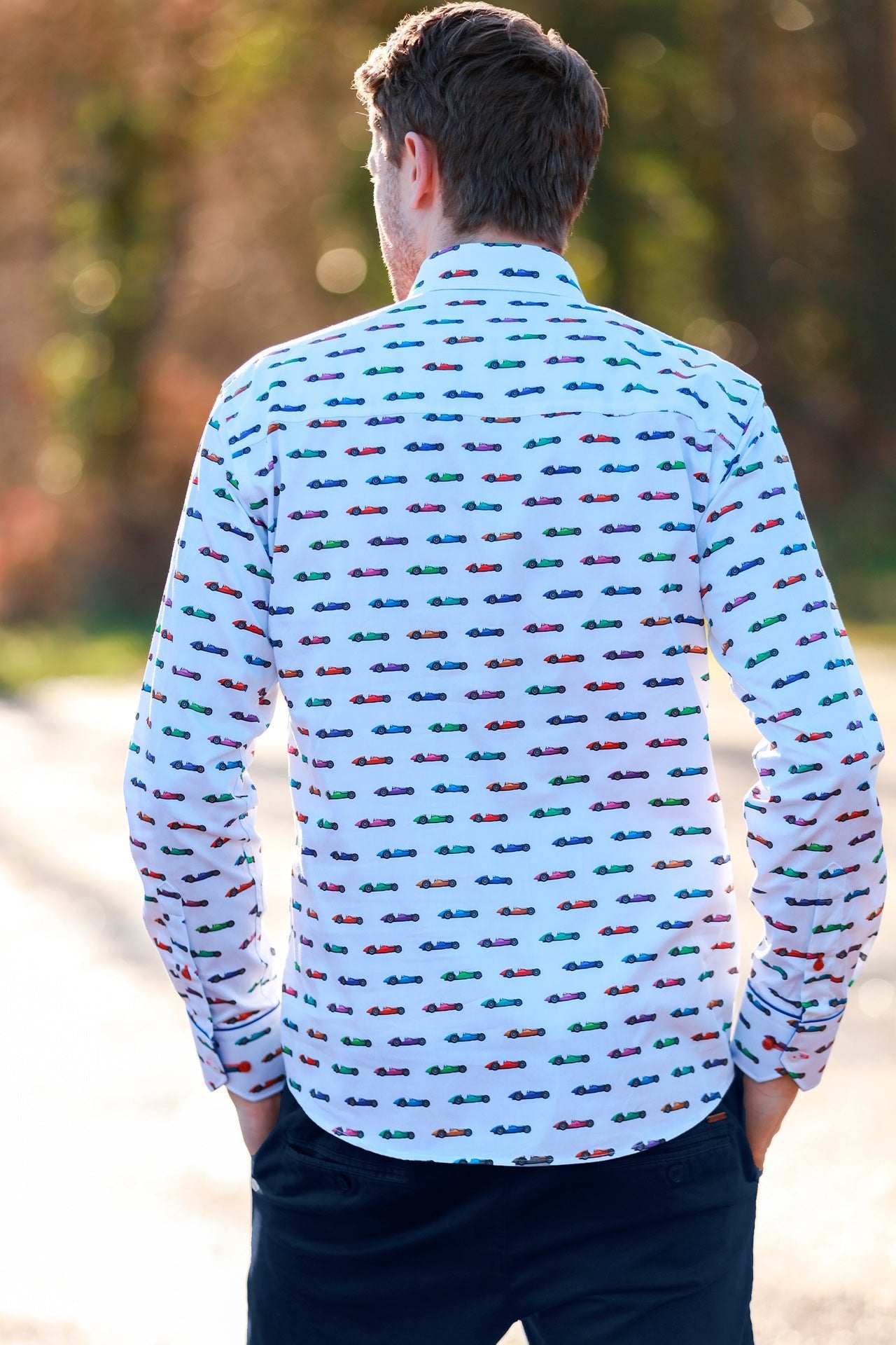 VINTAGE GRAND PRIX SHIRT - Premium Men's Patterned Shirt by Claudio Lugli | Bold Design, Tailored Fit, Best Printed Shirts