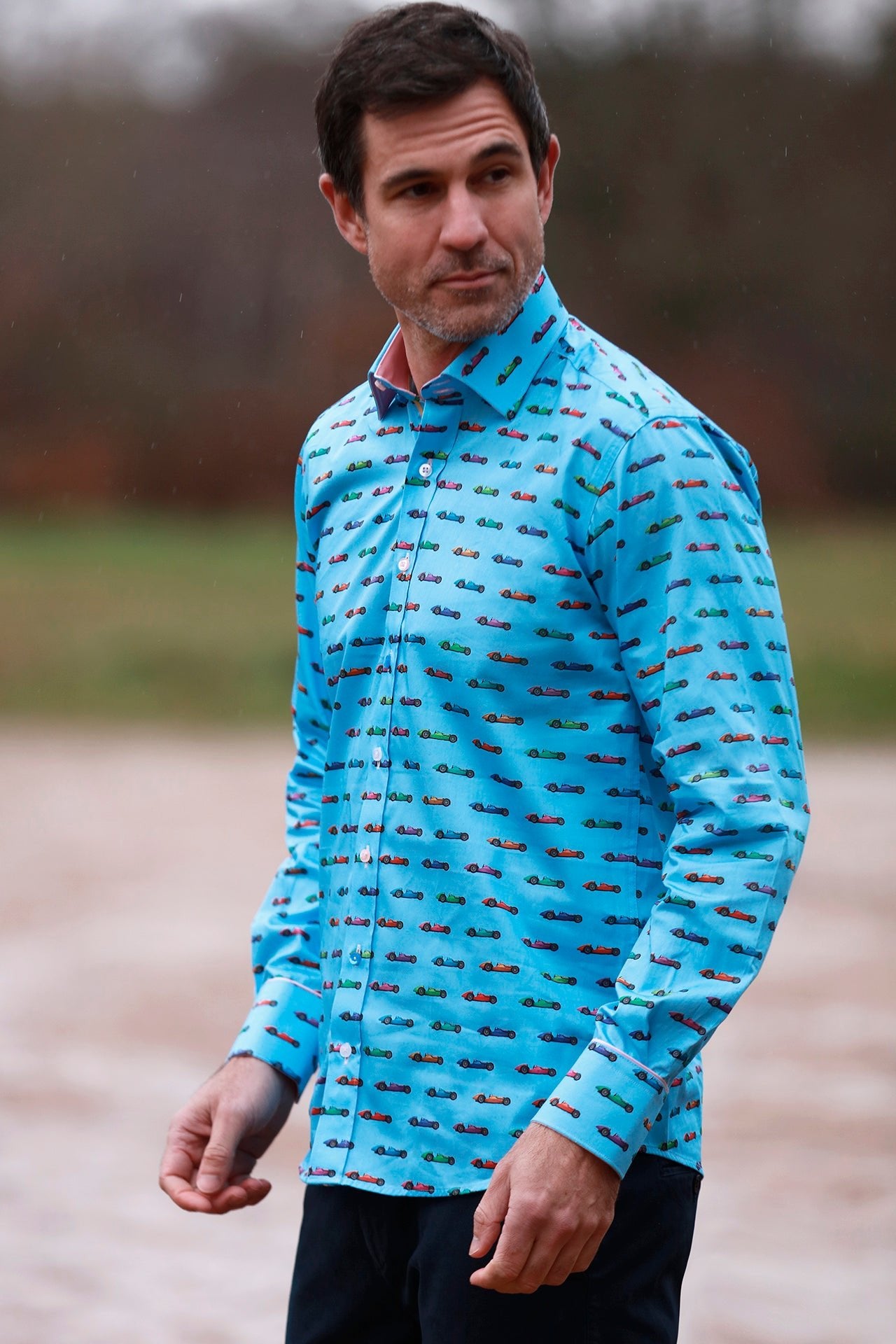 VINTAGE GRAND PRIX SHIRT - Premium Men's Patterned Shirt by Claudio Lugli | Bold Design, Tailored Fit, Best Printed Shirts