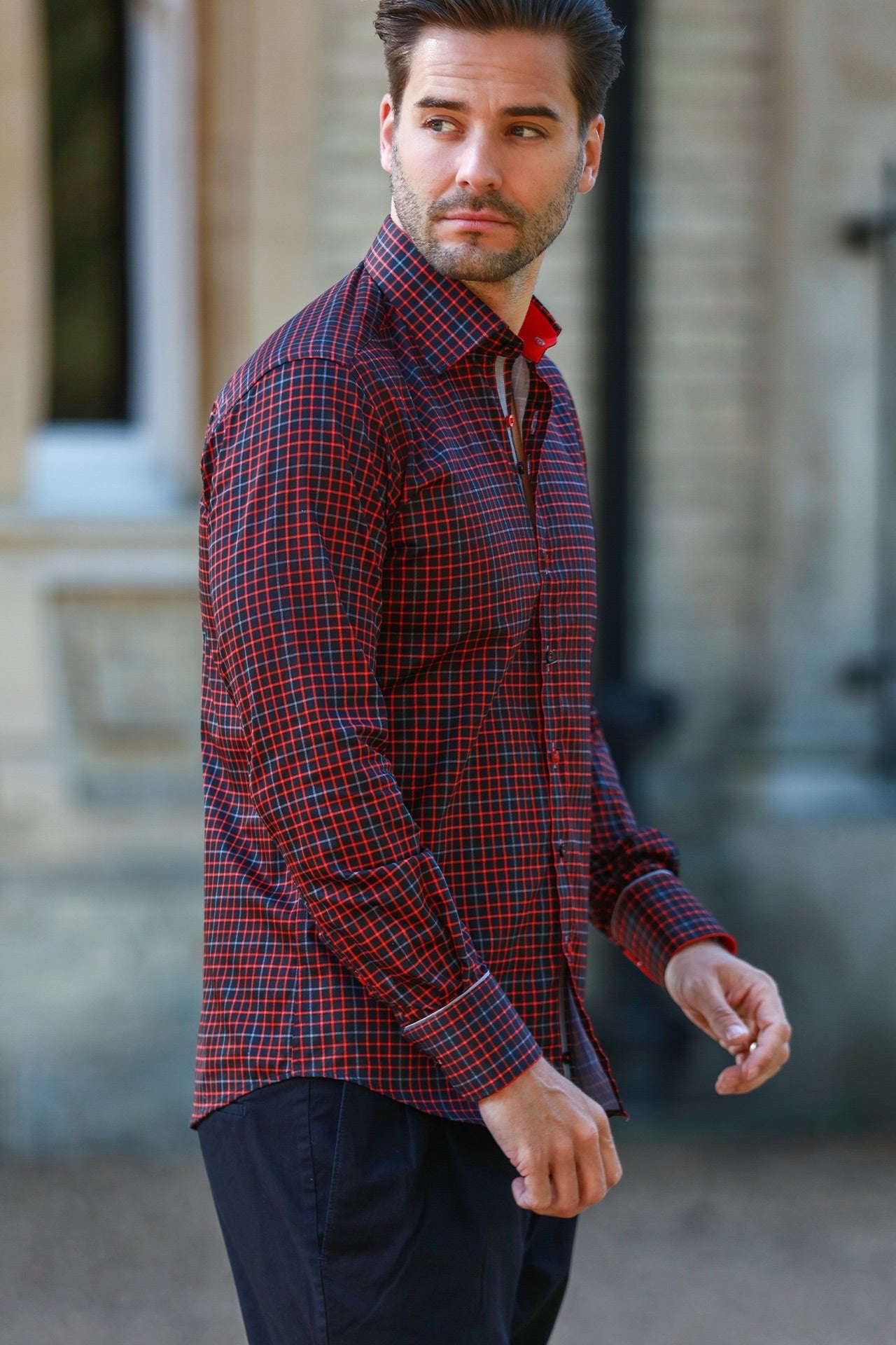 CL2542 BLACK CHECK - Claudio Lugli Shirts