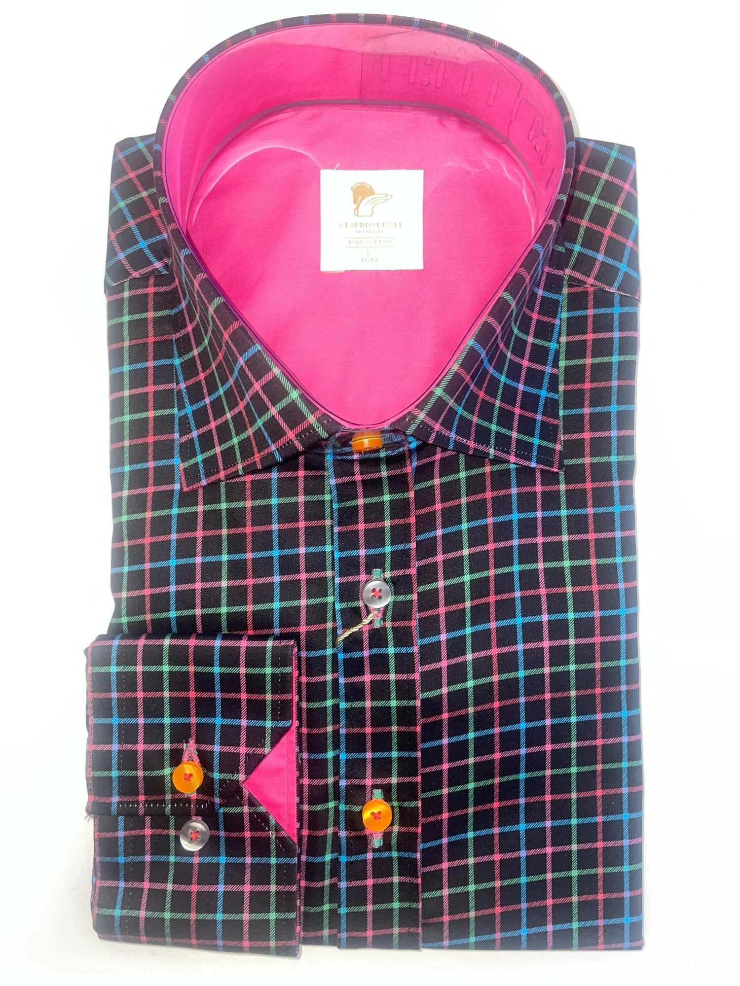 CL2559 Black - Premium Men's Patterned Shirt by Claudio Lugli | Bold Design, Tailored Fit, Best Printed Shirts