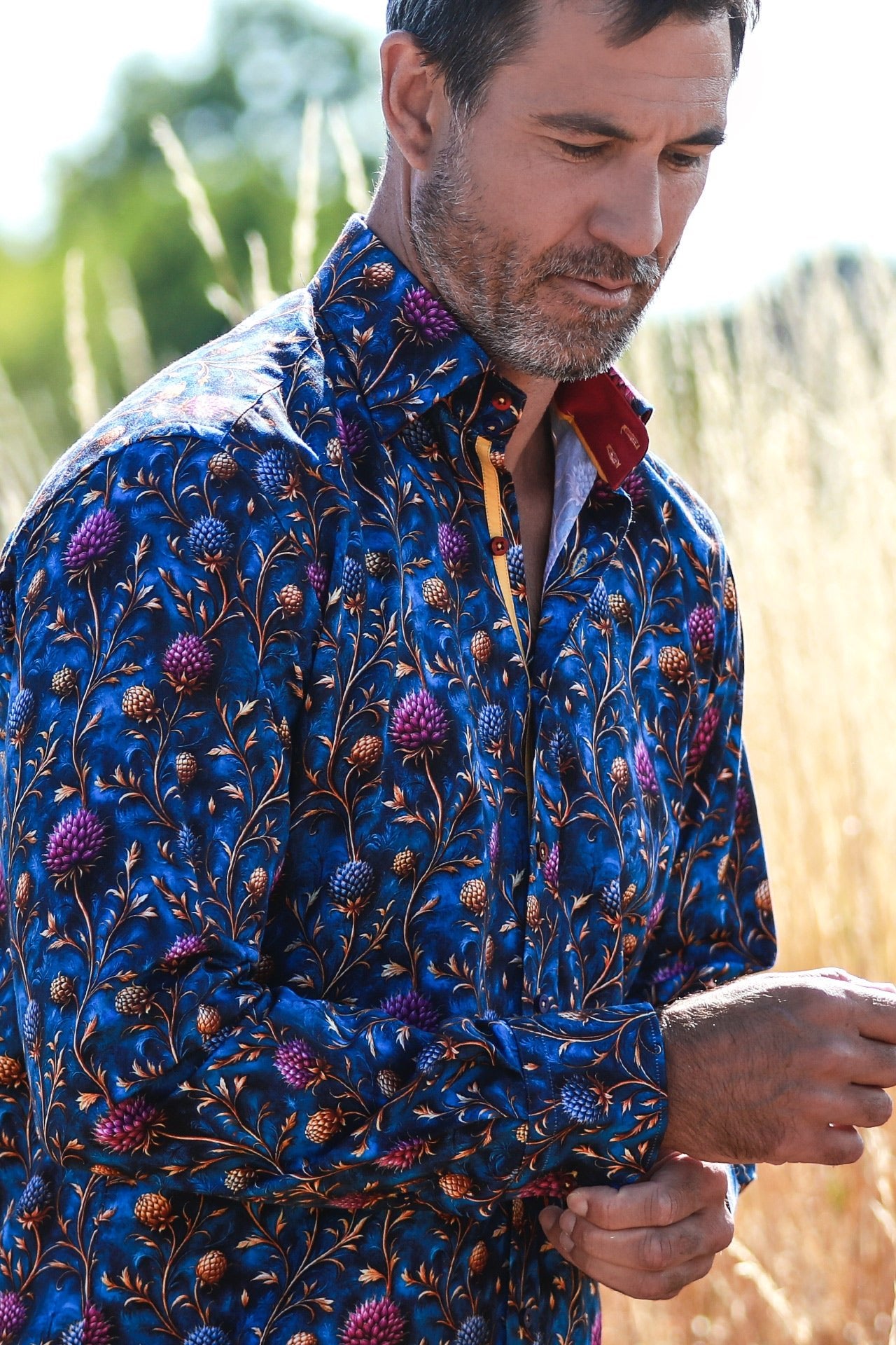 CL2568 BLUE FLOWERS - Claudio Lugli Shirts