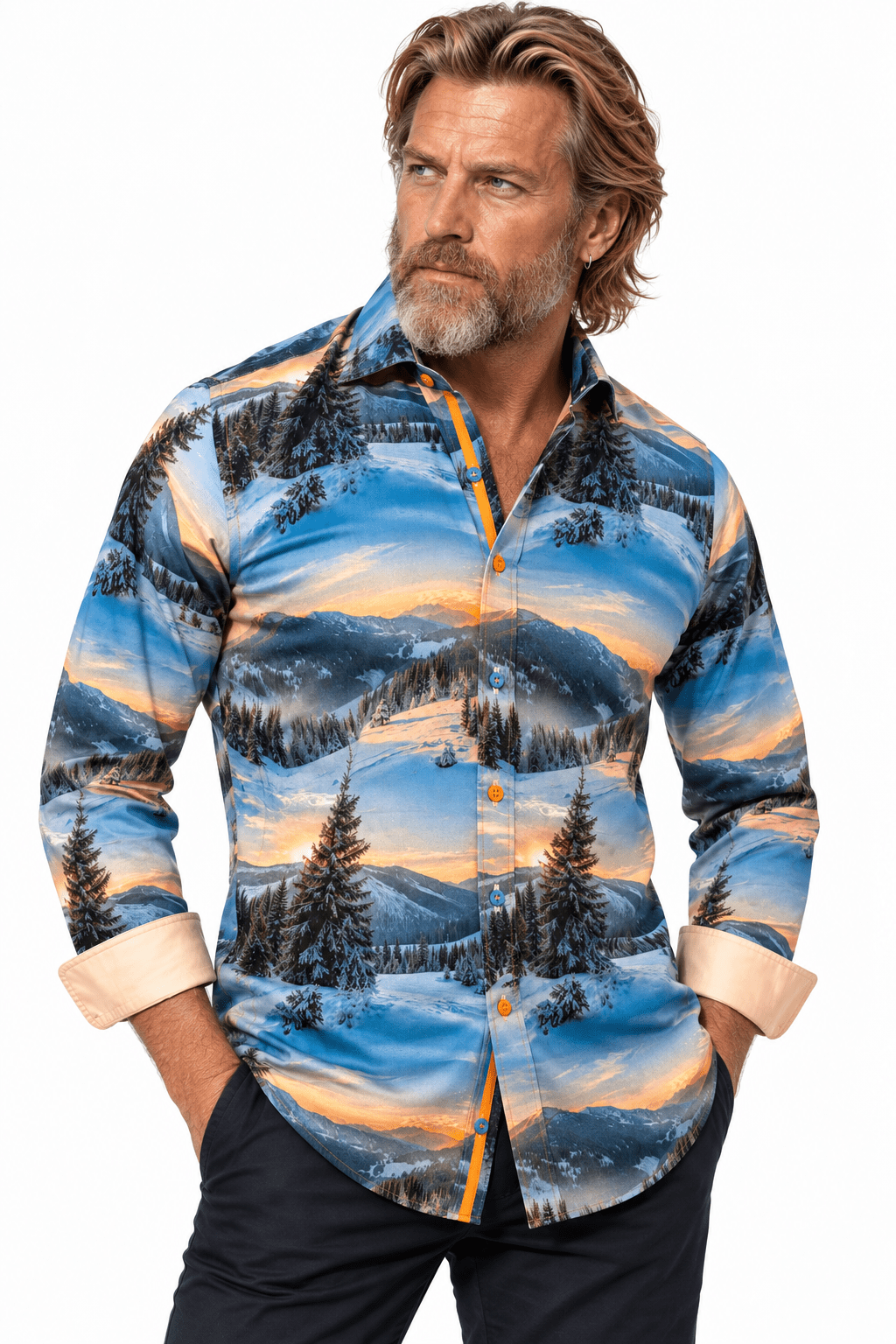 CL26108 White Winter Sunset - Claudio Lugli Shirts