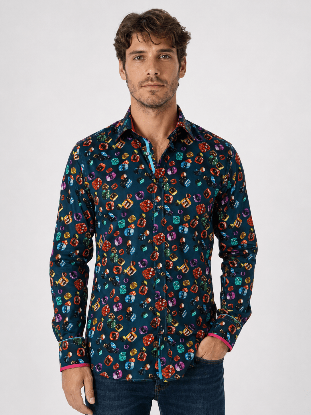 CL26120 Navy Dice - Claudio Lugli Shirts