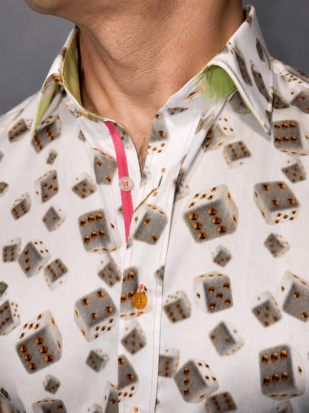 CL26122 White Dice - Claudio Lugli Shirts