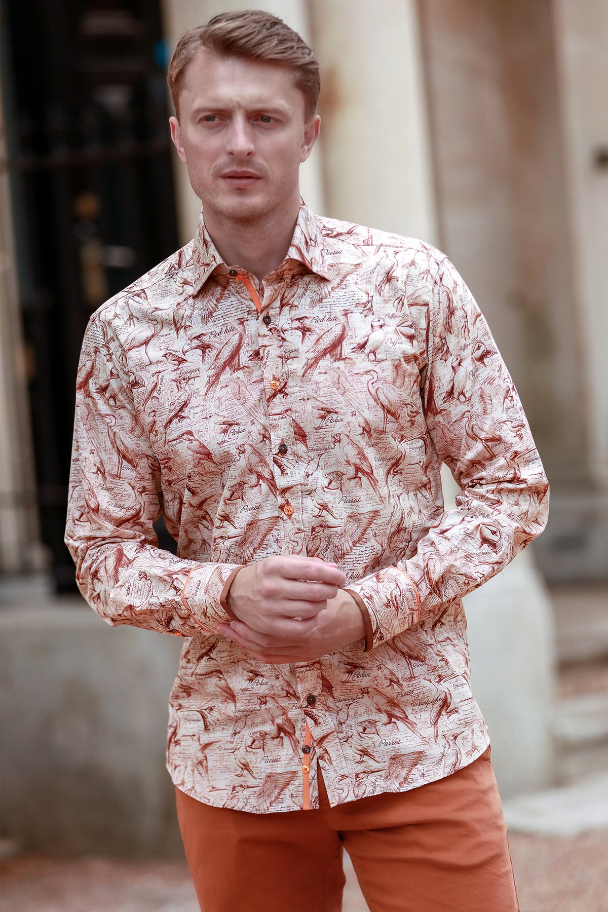 Bird Sketch Print Shirt