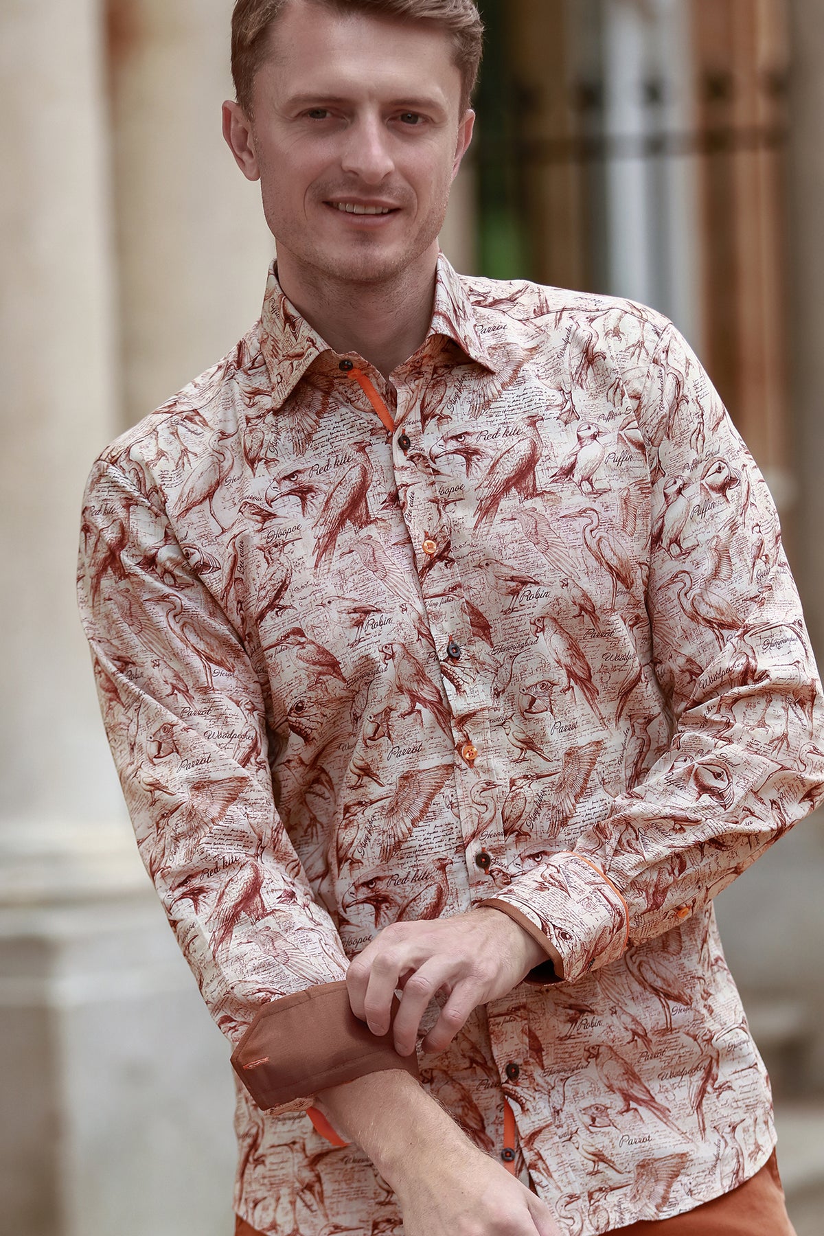 Bird Sketch Print Shirt