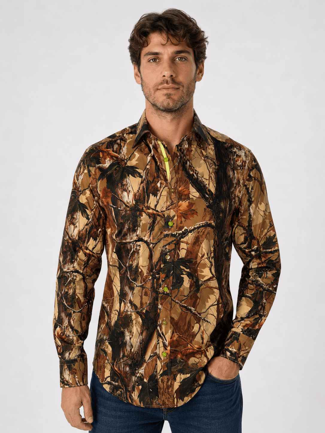 CL2647 Brown Real Tree - Claudio Lugli Shirts