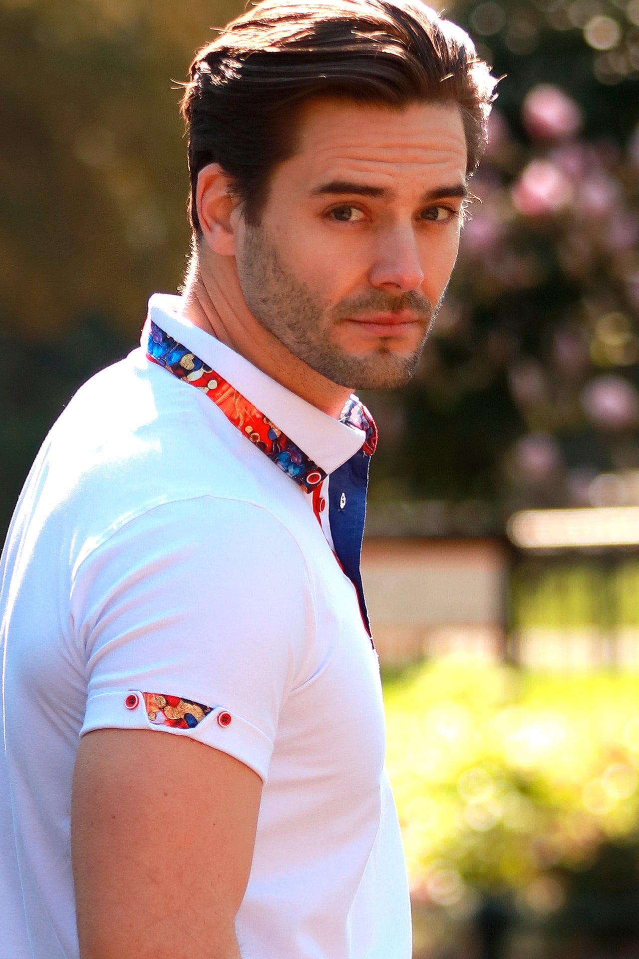 SIGNATURE POLO WITH MARBLE INSERT – Premium Men's Patterned Shirt by Claudio Lugli | Bold Design, Tailored Fit, Best Printed Shirts