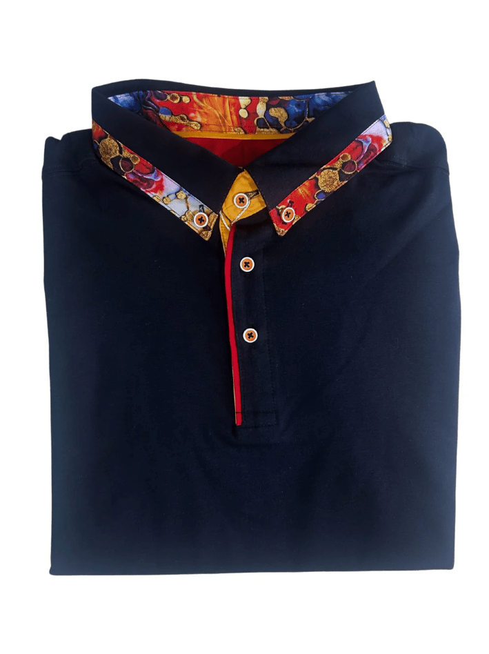 SIGNATURE POLO WITH MARBLE INSERT – Premium Men's Patterned Shirt by Claudio Lugli | Bold Design, Tailored Fit, Best Printed Shirts