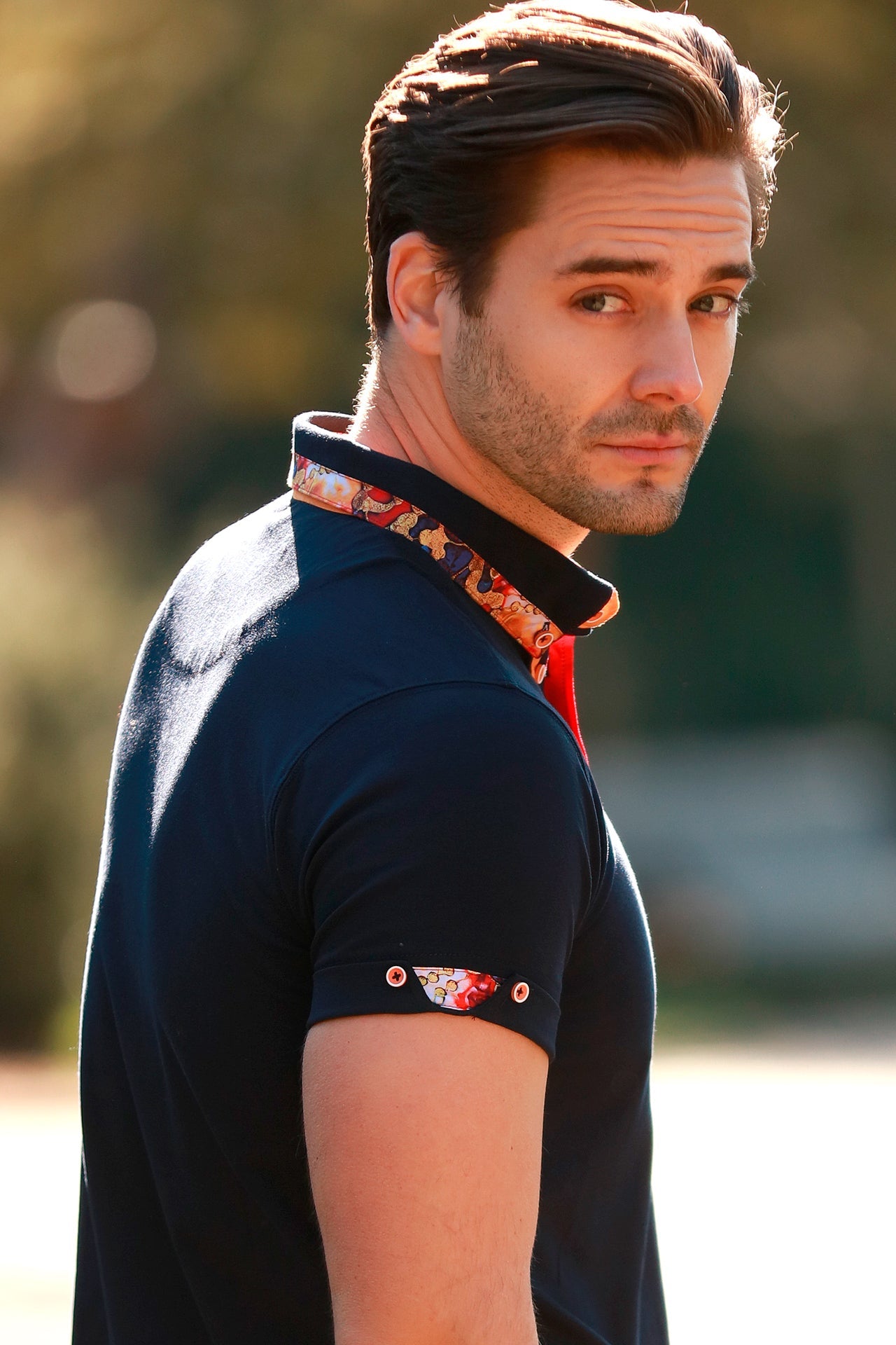 SIGNATURE POLO WITH MARBLE INSERT – Premium Men's Patterned Shirt by Claudio Lugli | Bold Design, Tailored Fit, Best Printed Shirts