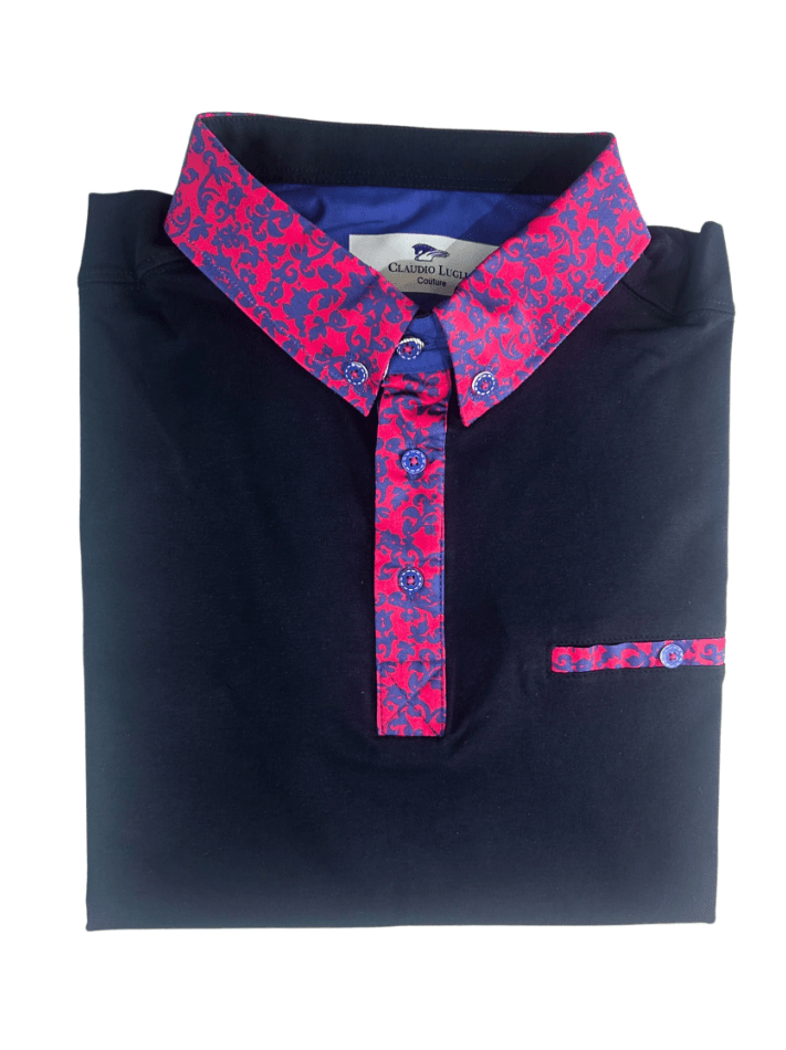 SIGNATURE POLO WITH PAISLEY INSERT – Premium Men's Patterned Shirt by Claudio Lugli | Bold Design, Tailored Fit, Best Printed Shirts