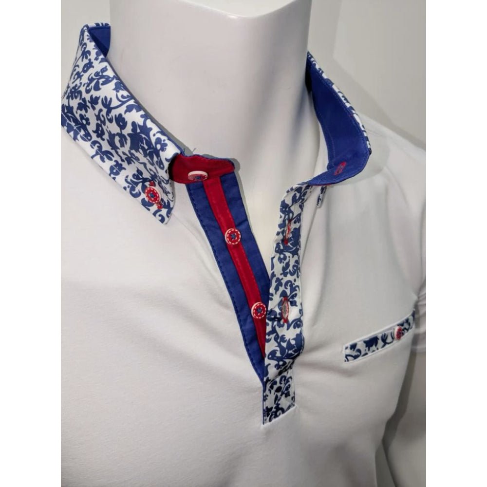 SIGNATURE POLO WITH PAISLEY INSERT – Premium Men's Patterned Shirt by Claudio Lugli | Bold Design, Tailored Fit, Best Printed Shirts