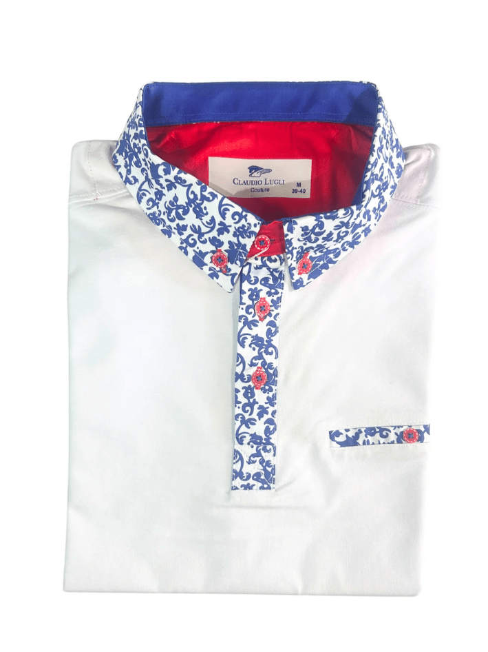 SIGNATURE POLO WITH PAISLEY INSERT – Premium Men's Patterned Shirt by Claudio Lugli | Bold Design, Tailored Fit, Best Printed Shirts