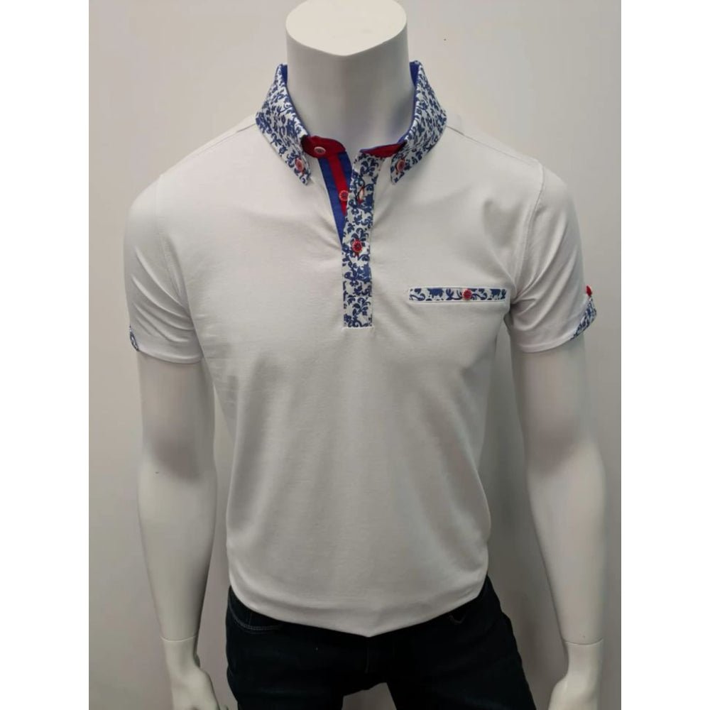 SIGNATURE POLO WITH PAISLEY INSERT – Premium Men's Patterned Shirt by Claudio Lugli | Bold Design, Tailored Fit, Best Printed Shirts