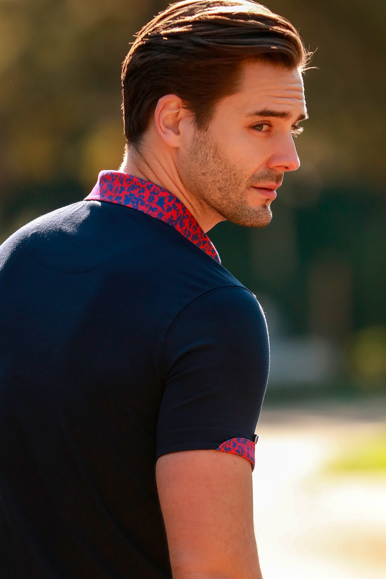 SIGNATURE POLO WITH PAISLEY INSERT – Premium Men's Patterned Shirt by Claudio Lugli | Bold Design, Tailored Fit, Best Printed Shirts