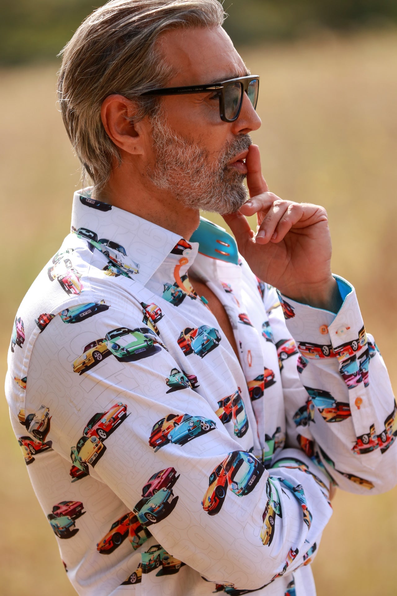 CLASSIC SPORTS CAR PRINT SHIRT – Premium Men's Patterned Shirt by Claudio Lugli | Bold Design, Tailored Fit, Best Printed Shirts