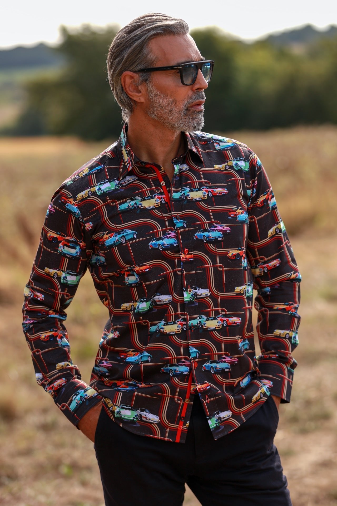 CLASSIC SPORTS CAR PRINT SHIRT – Premium Men's Patterned Shirt by Claudio Lugli | Bold Design, Tailored Fit, Best Printed Shirts