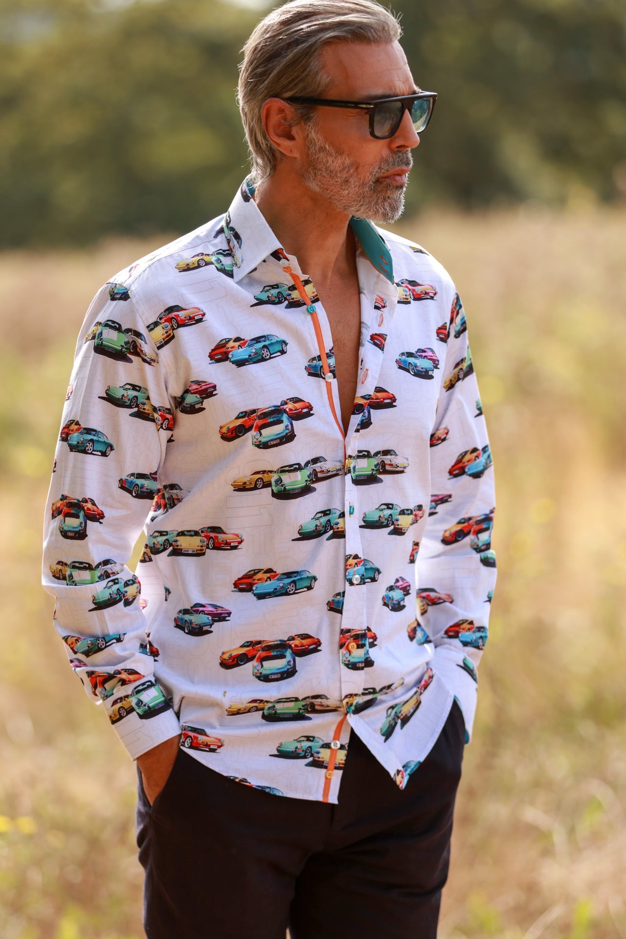 CLASSIC SPORTS CAR PRINT SHIRT – Premium Men's Patterned Shirt by Claudio Lugli | Bold Design, Tailored Fit, Best Printed Shirts