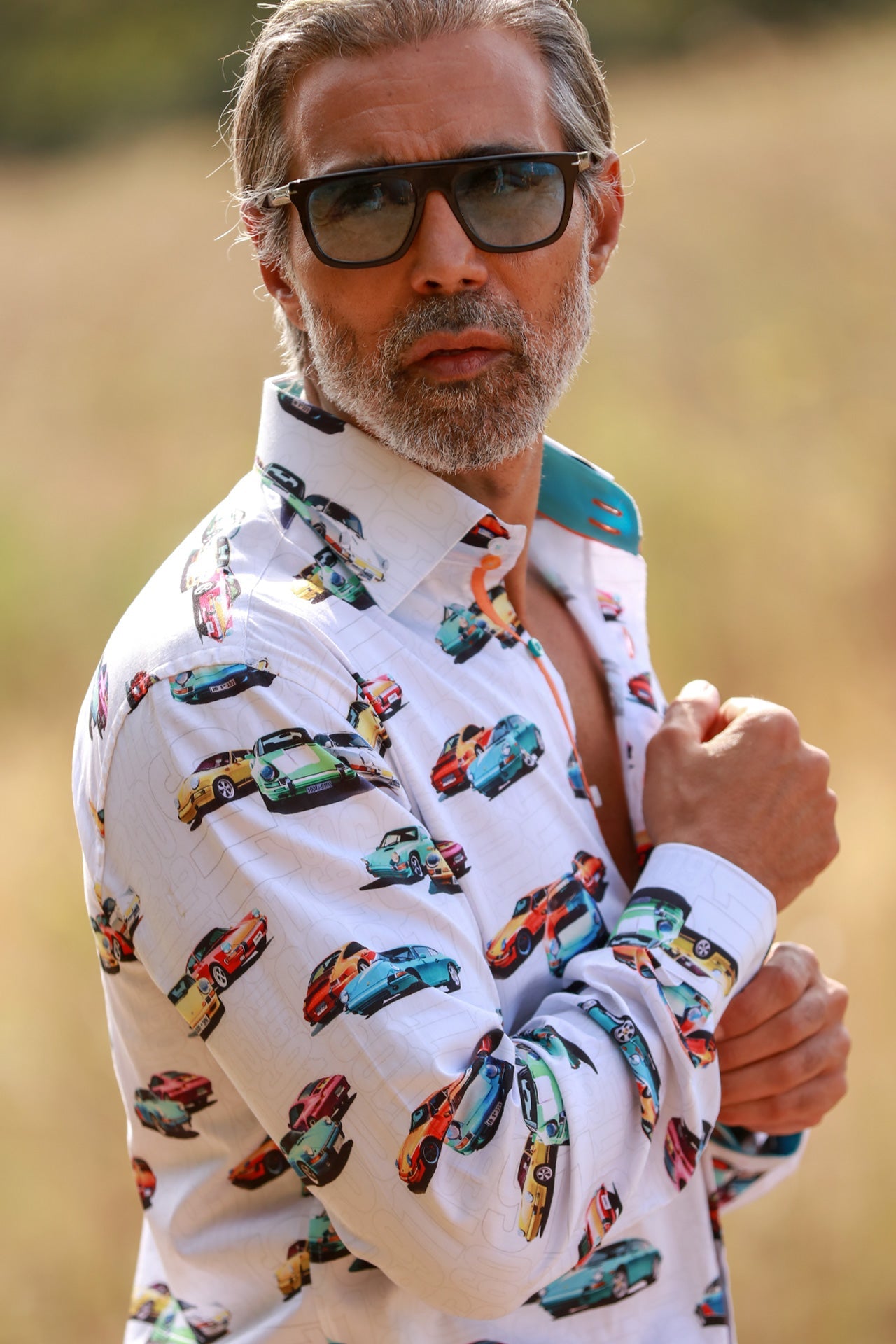 CLASSIC SPORTS CAR PRINT SHIRT – Premium Men's Patterned Shirt by Claudio Lugli | Bold Design, Tailored Fit, Best Printed Shirts