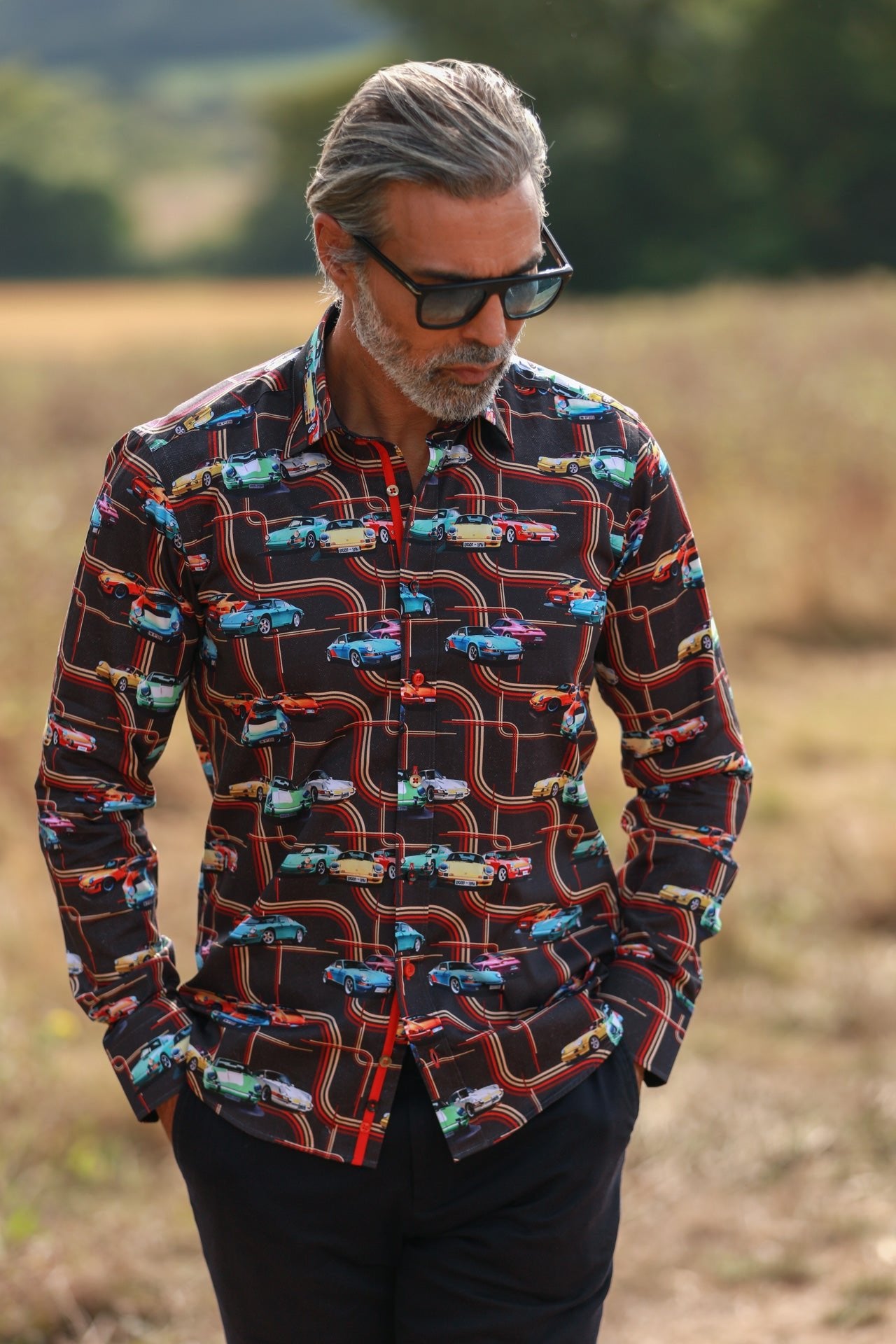 CLASSIC SPORTS CAR PRINT SHIRT – Premium Men's Patterned Shirt by Claudio Lugli | Bold Design, Tailored Fit, Best Printed Shirts