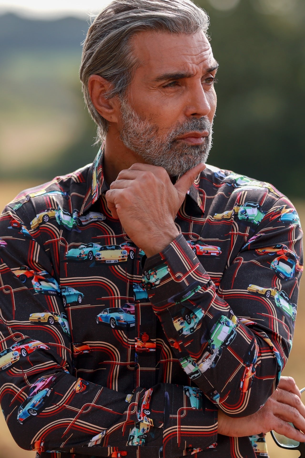 CLASSIC SPORTS CAR PRINT SHIRT – Premium Men's Patterned Shirt by Claudio Lugli | Bold Design, Tailored Fit, Best Printed Shirts