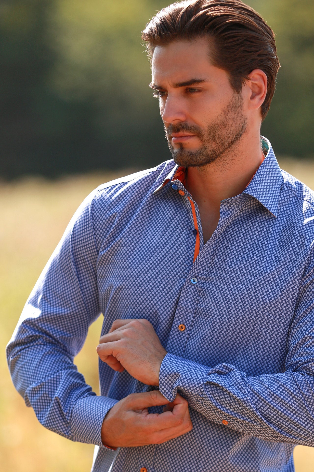 CLASSIC TEXTURED JACQUARD SHIRT WITH ABSTRACT FLORAL INSERT – Premium Men's Patterned Shirt by Claudio Lugli | Bold Design, Tailored Fit, Best Printed Shirts