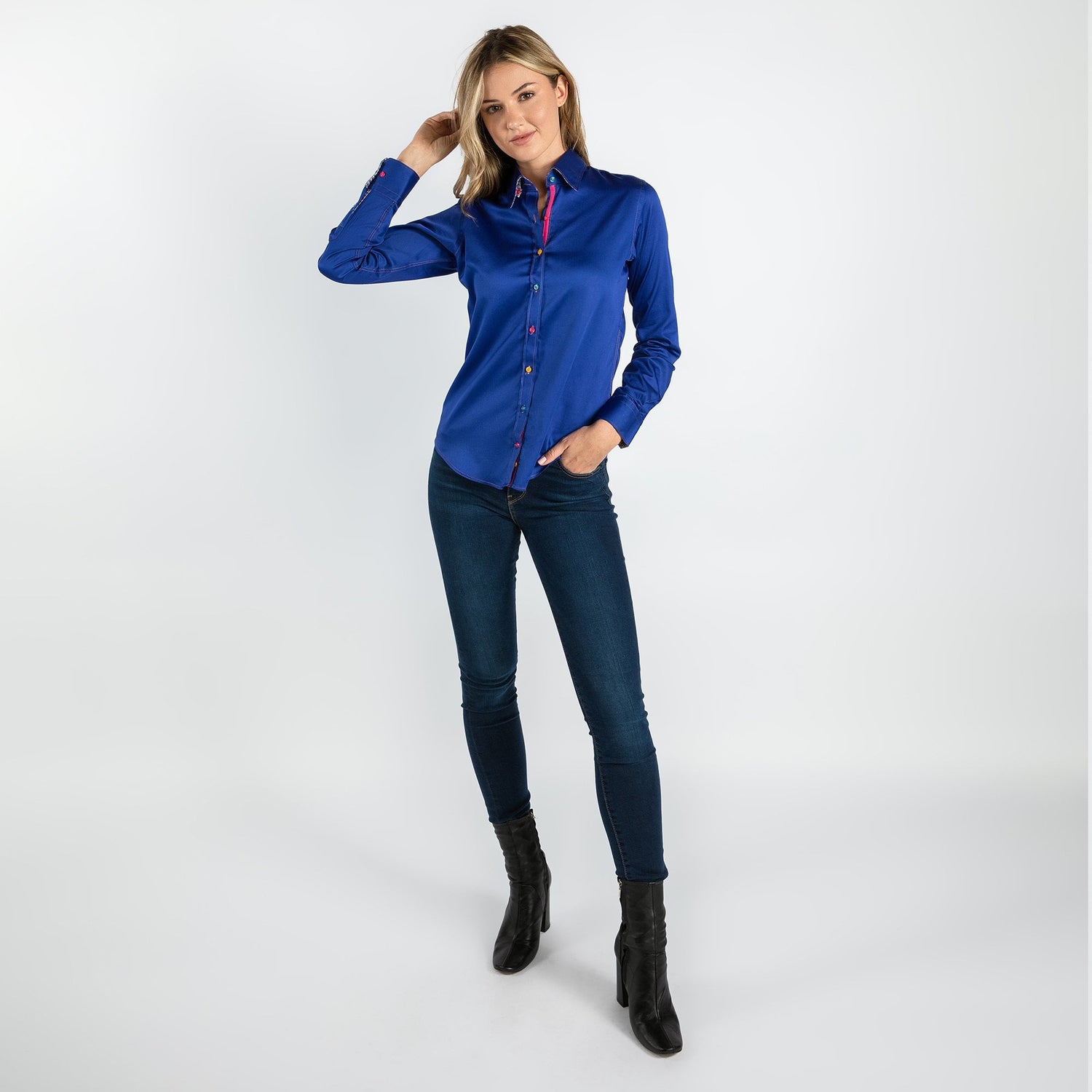 CLASSIC WOMENS SATIN COTTON SHIRT - Premium Men's Patterned Shirt by Claudio Lugli | Bold Design, Tailored Fit, Best Printed Shirts