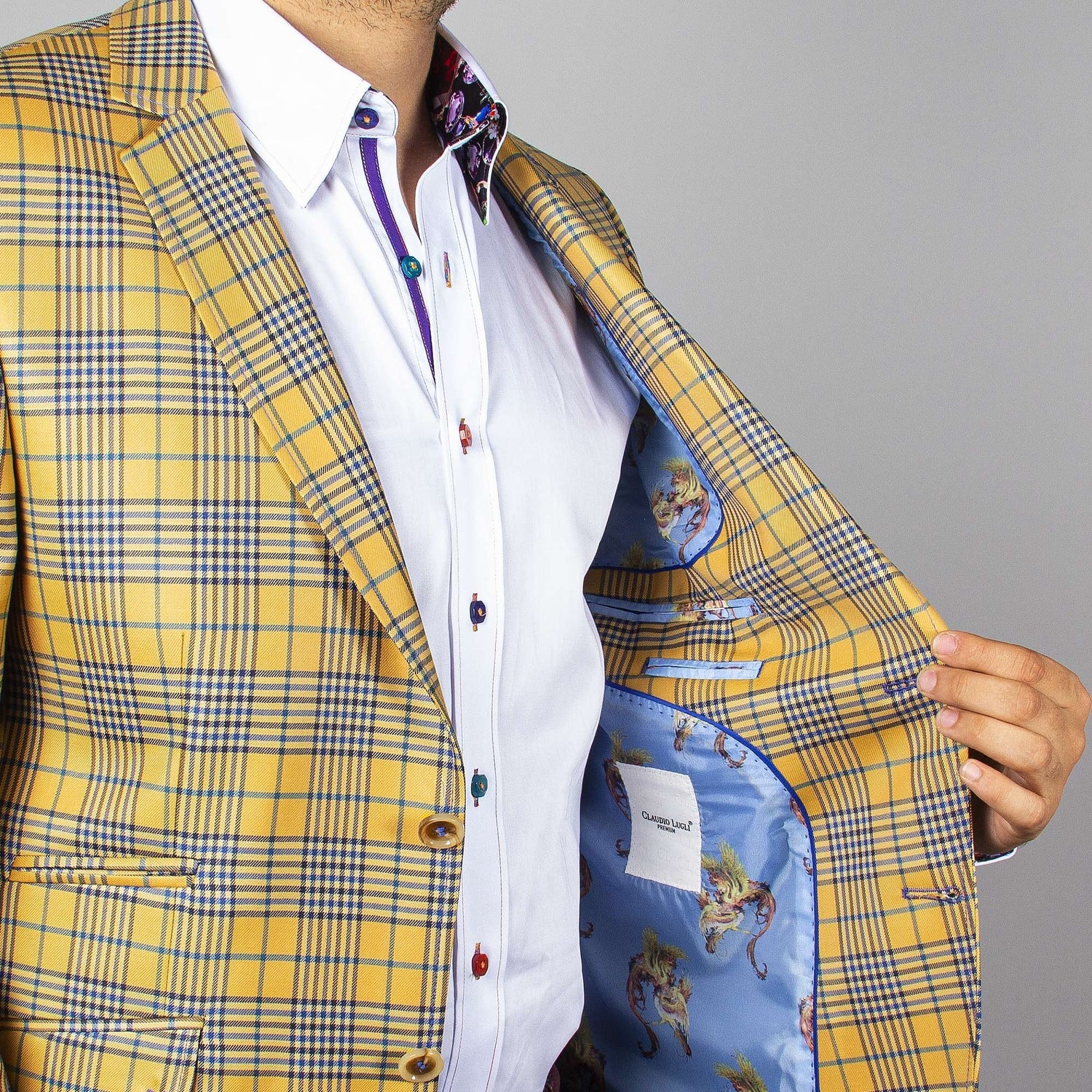 CLAUDIO LUGLI CHECK JACKET CLJ1910 – Premium Men's Patterned Shirt by Claudio Lugli | Bold Design, Tailored Fit, Best Printed Shirts