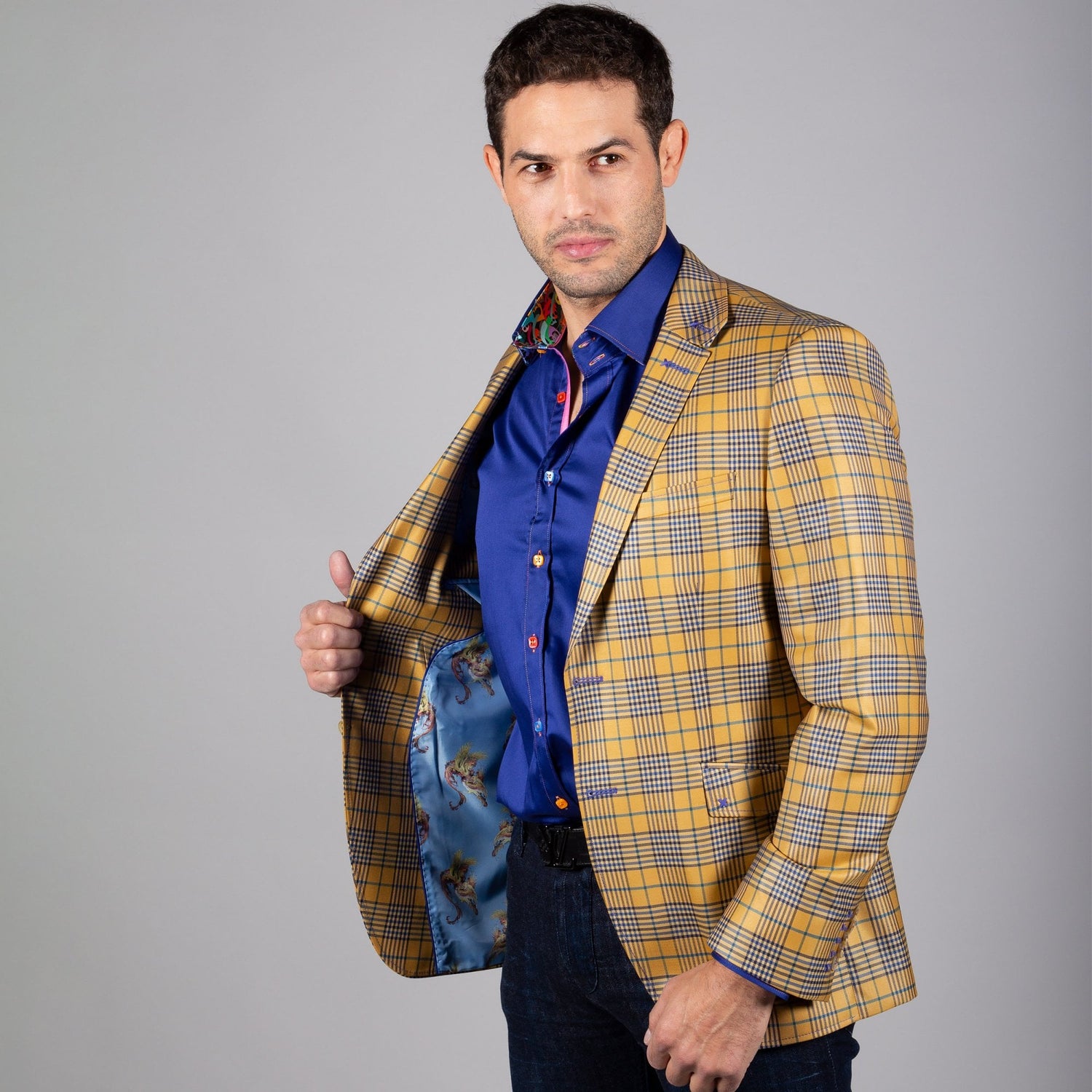 CLAUDIO LUGLI CHECK JACKET CLJ1910 – Premium Men's Patterned Shirt by Claudio Lugli | Bold Design, Tailored Fit, Best Printed Shirts