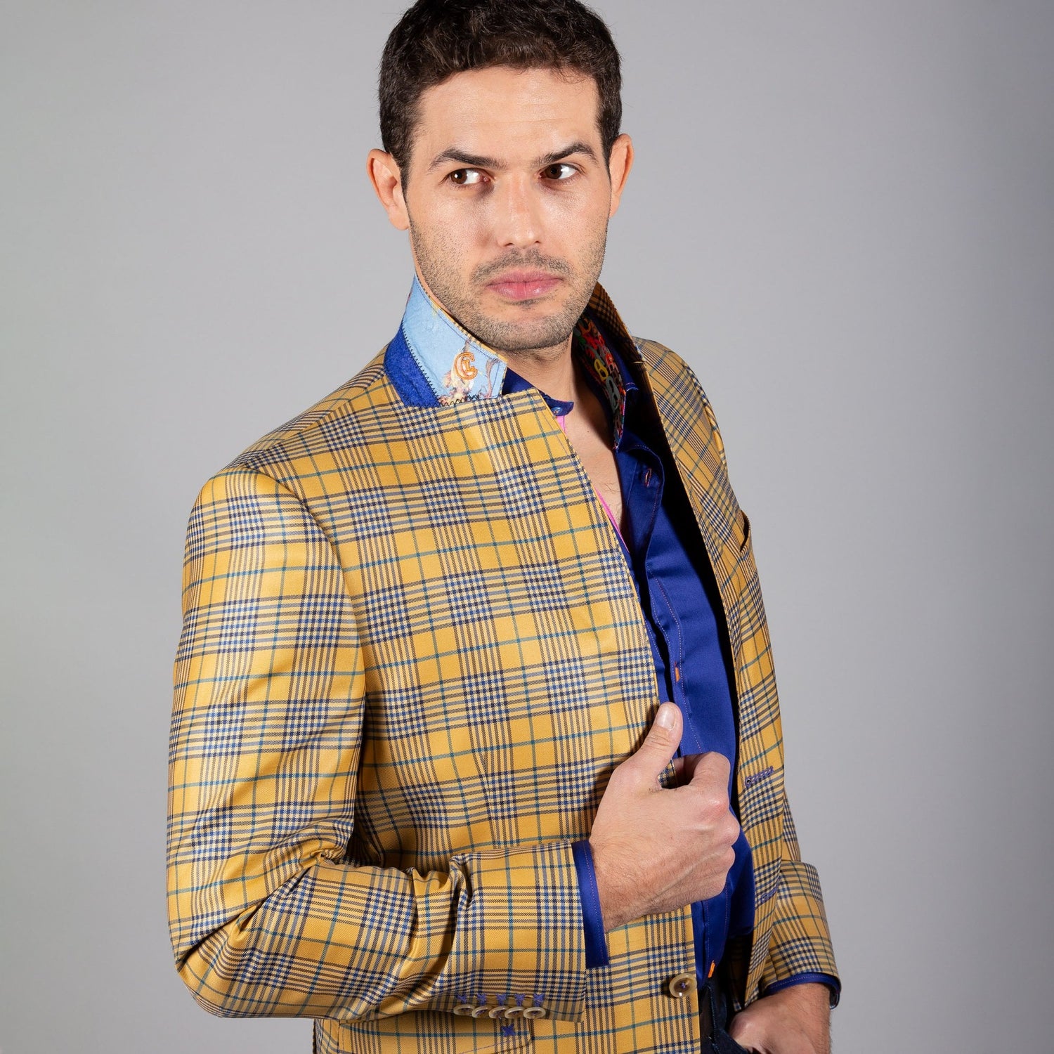 CLAUDIO LUGLI CHECK JACKET CLJ1910 – Premium Men's Patterned Shirt by Claudio Lugli | Bold Design, Tailored Fit, Best Printed Shirts