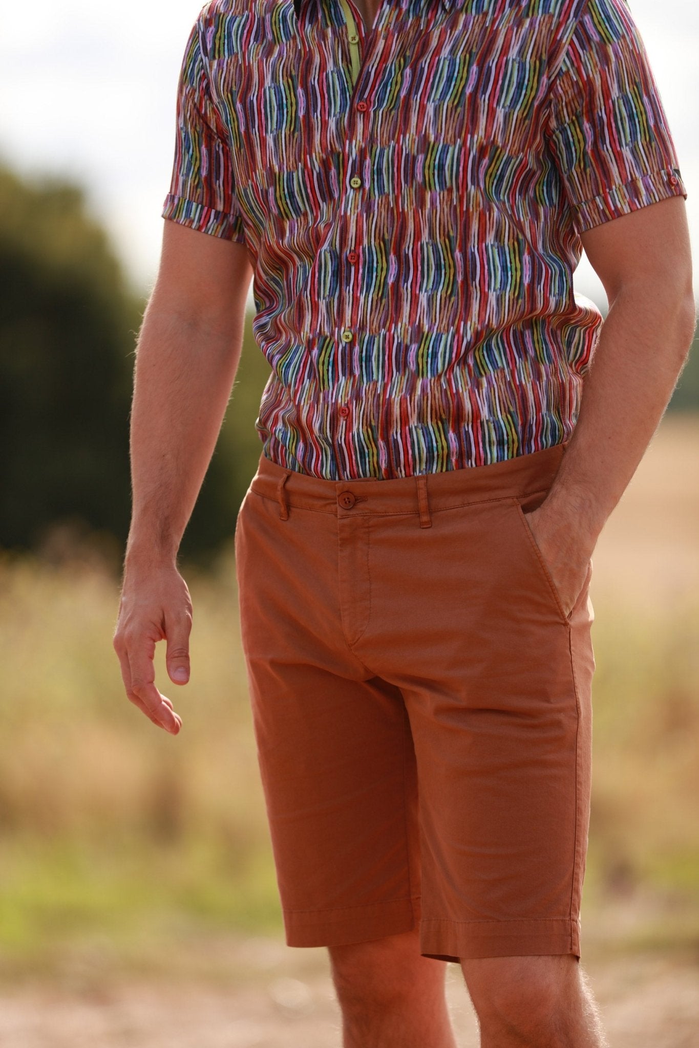 CLAUDIO LUGLI COTTON BLEND CHINO SHORTS 24 – Premium Men's Patterned Shirt by Claudio Lugli | Bold Design, Tailored Fit, Best Printed Shirts