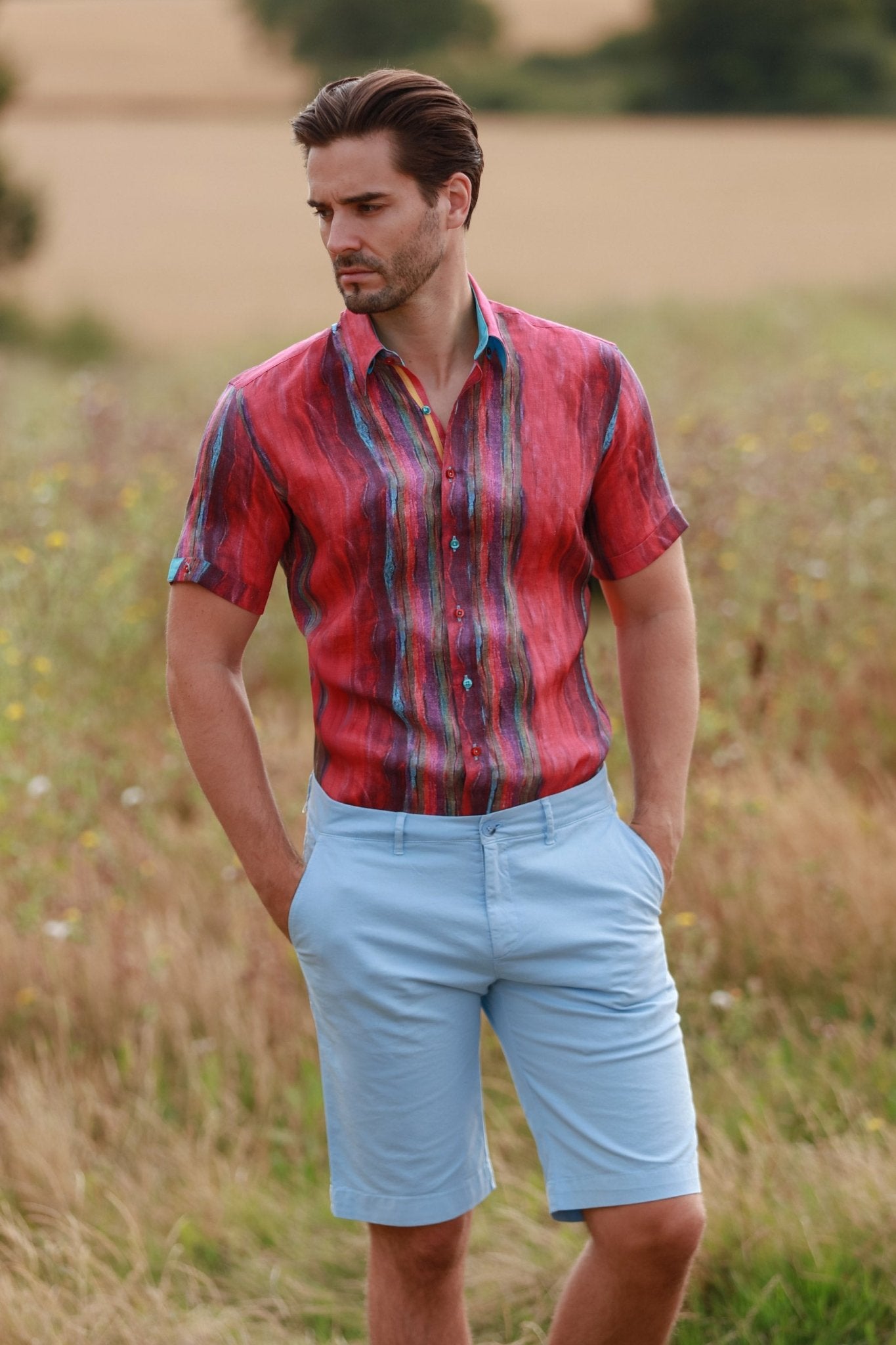 CLAUDIO LUGLI COTTON BLEND CHINO SHORTS 24 – Premium Men's Patterned Shirt by Claudio Lugli | Bold Design, Tailored Fit, Best Printed Shirts