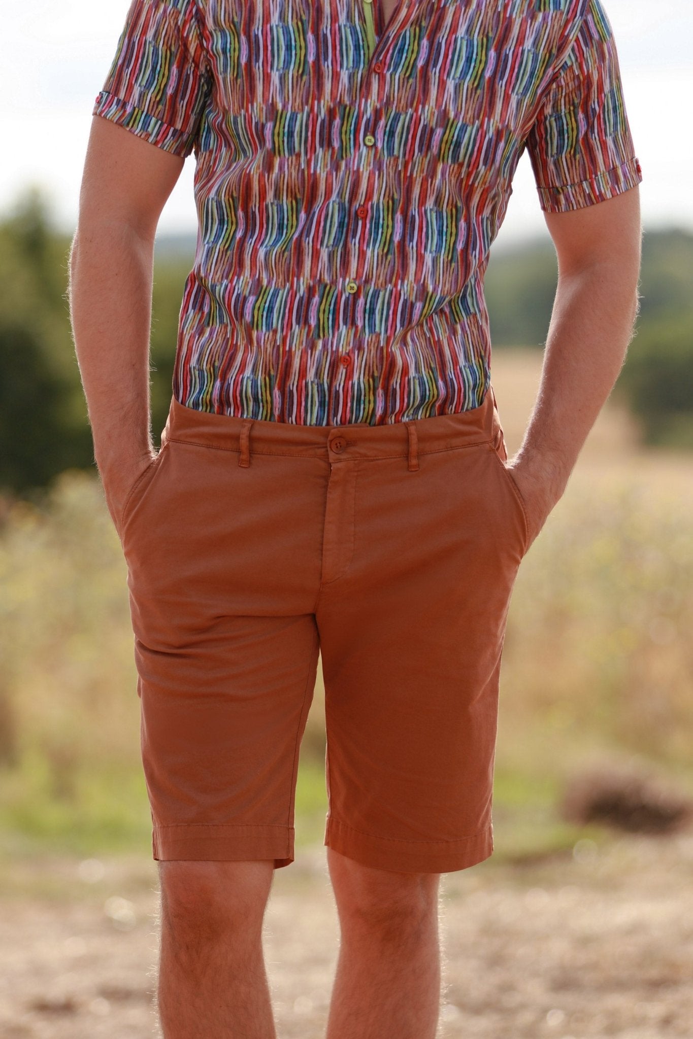 CLAUDIO LUGLI COTTON BLEND CHINO SHORTS 24 – Premium Men's Patterned Shirt by Claudio Lugli | Bold Design, Tailored Fit, Best Printed Shirts