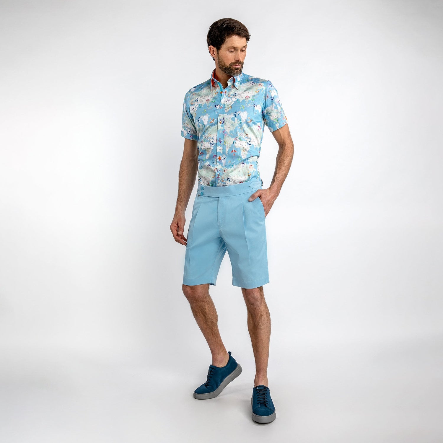 CLAUDIO LUGLI FITTED CHINO SHORTS – Premium Men's Patterned Shirt by Claudio Lugli | Bold Design, Tailored Fit, Best Printed Shirts