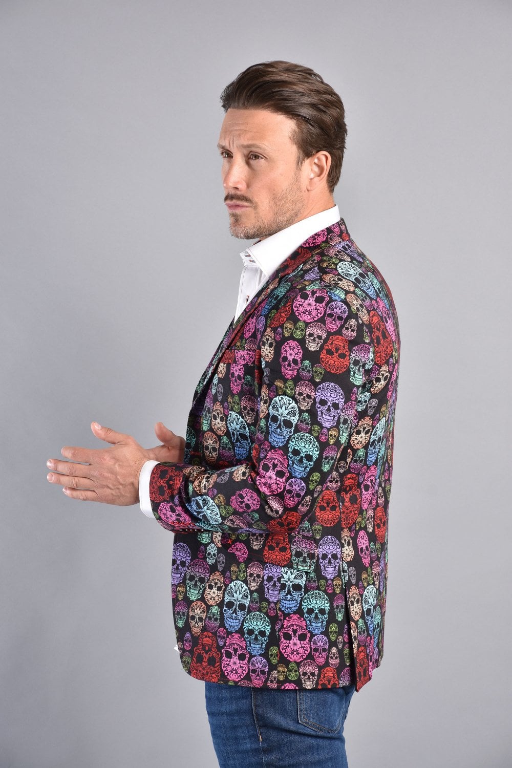 CLJ2126 SKULL BLAZER - Premium Men's Patterned Shirt by Claudio Lugli | Bold Design, Tailored Fit, Best Printed Shirts