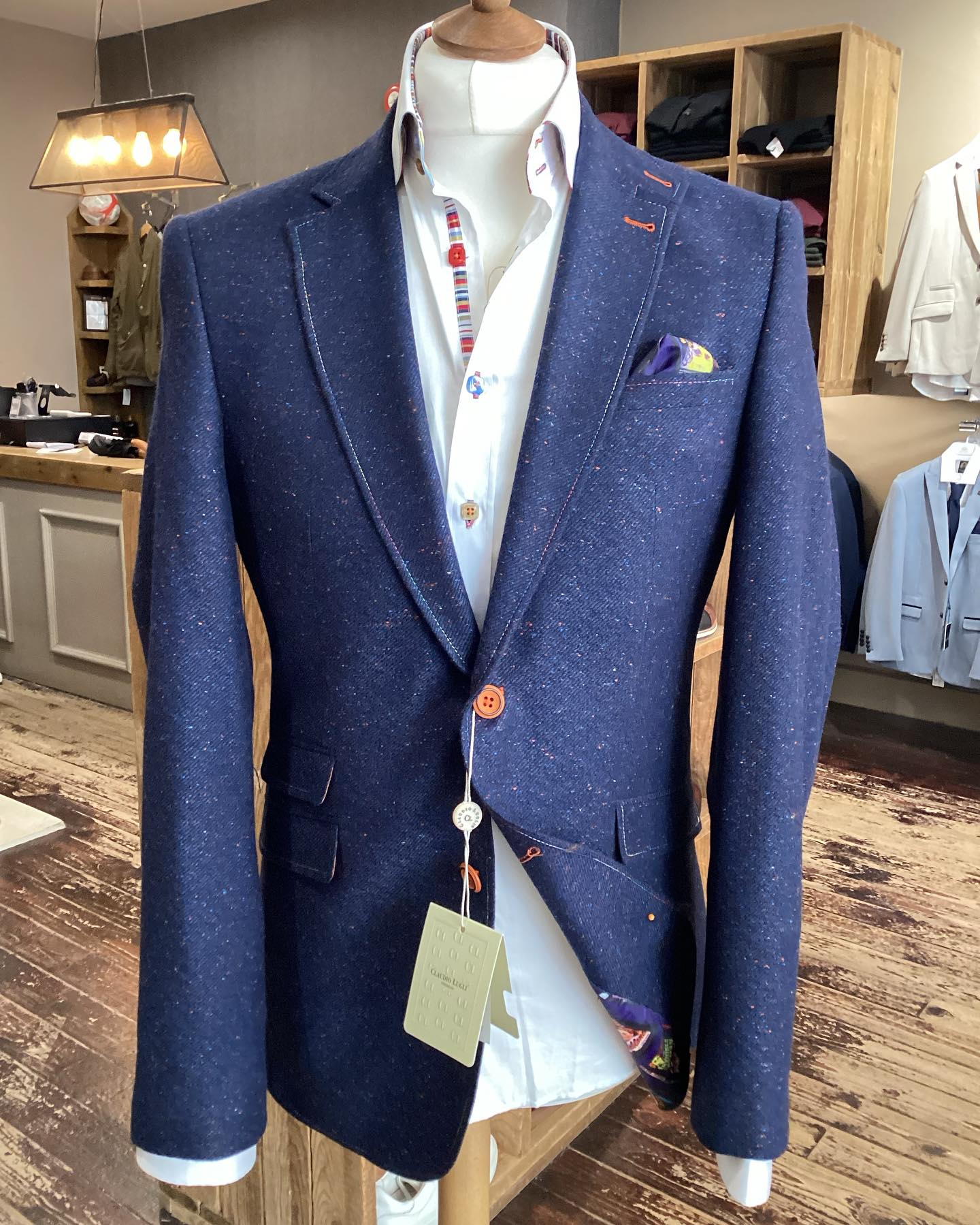 WOOL FLECKED JACKET – Premium Men's Patterned Shirt by Claudio Lugli | Bold Design, Tailored Fit, Best Printed Shirts